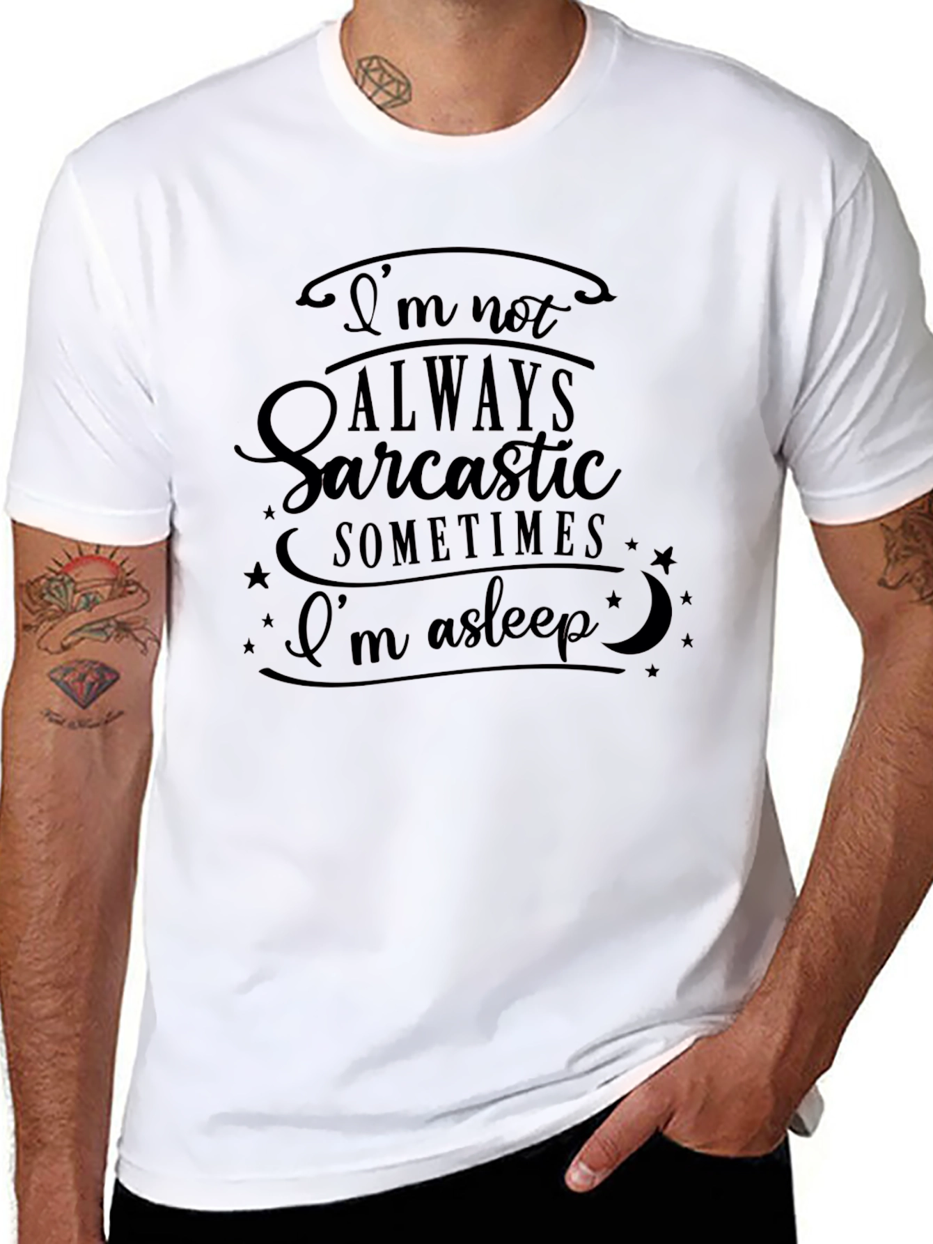 Sarcastic Humor Graphic Tee - Black Cotton