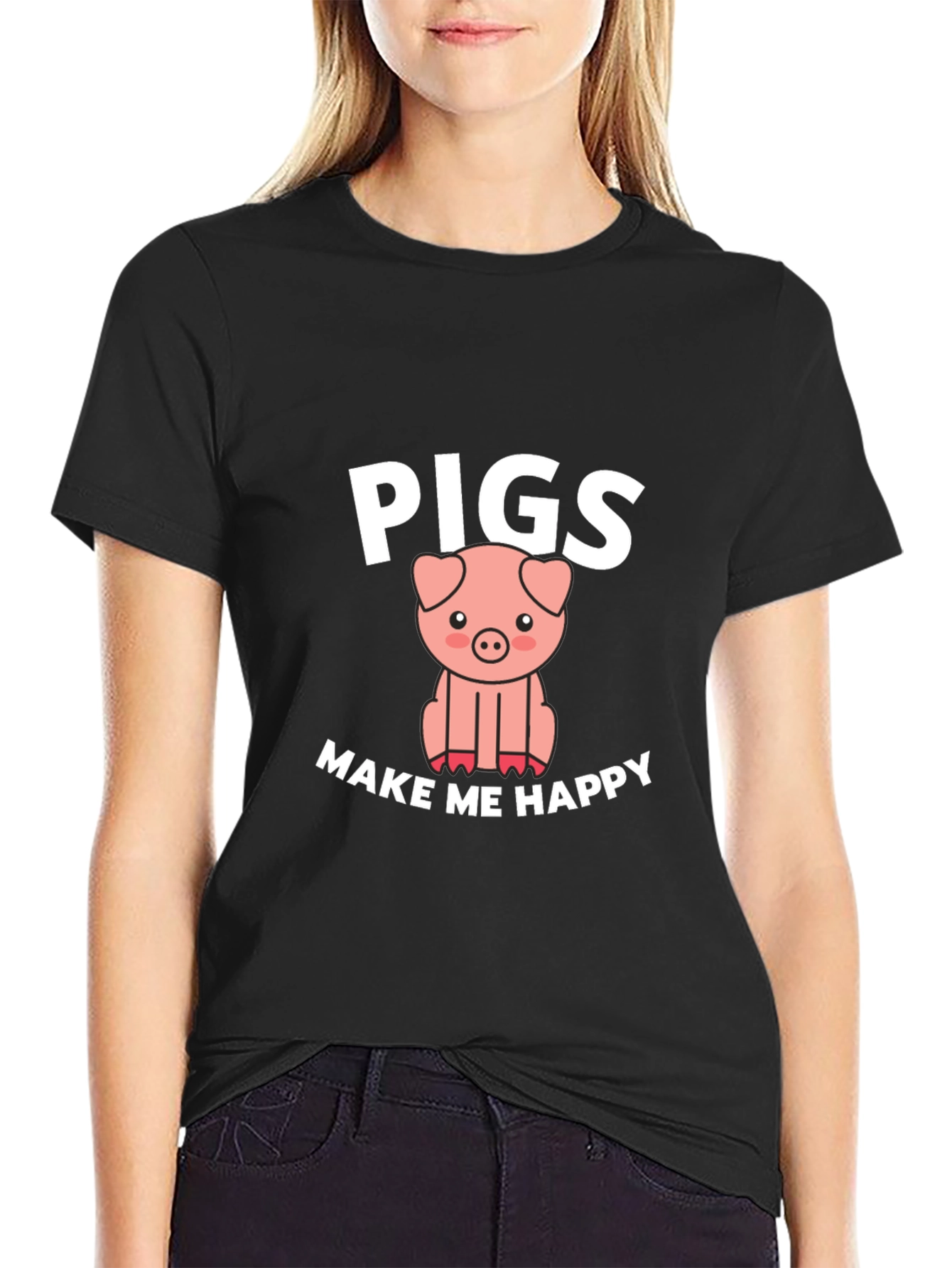 Pigs Make Me Happy Graphic T-Shirt