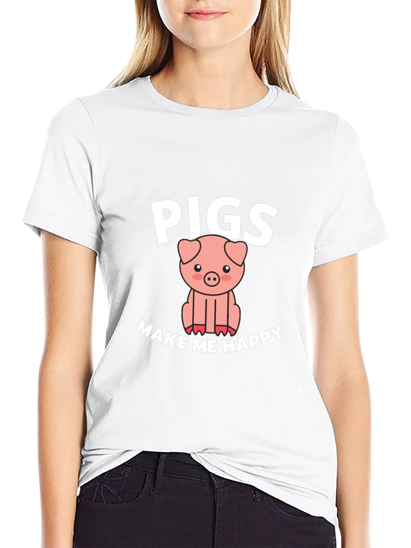 Pigs Make Me Happy Graphic T-Shirt