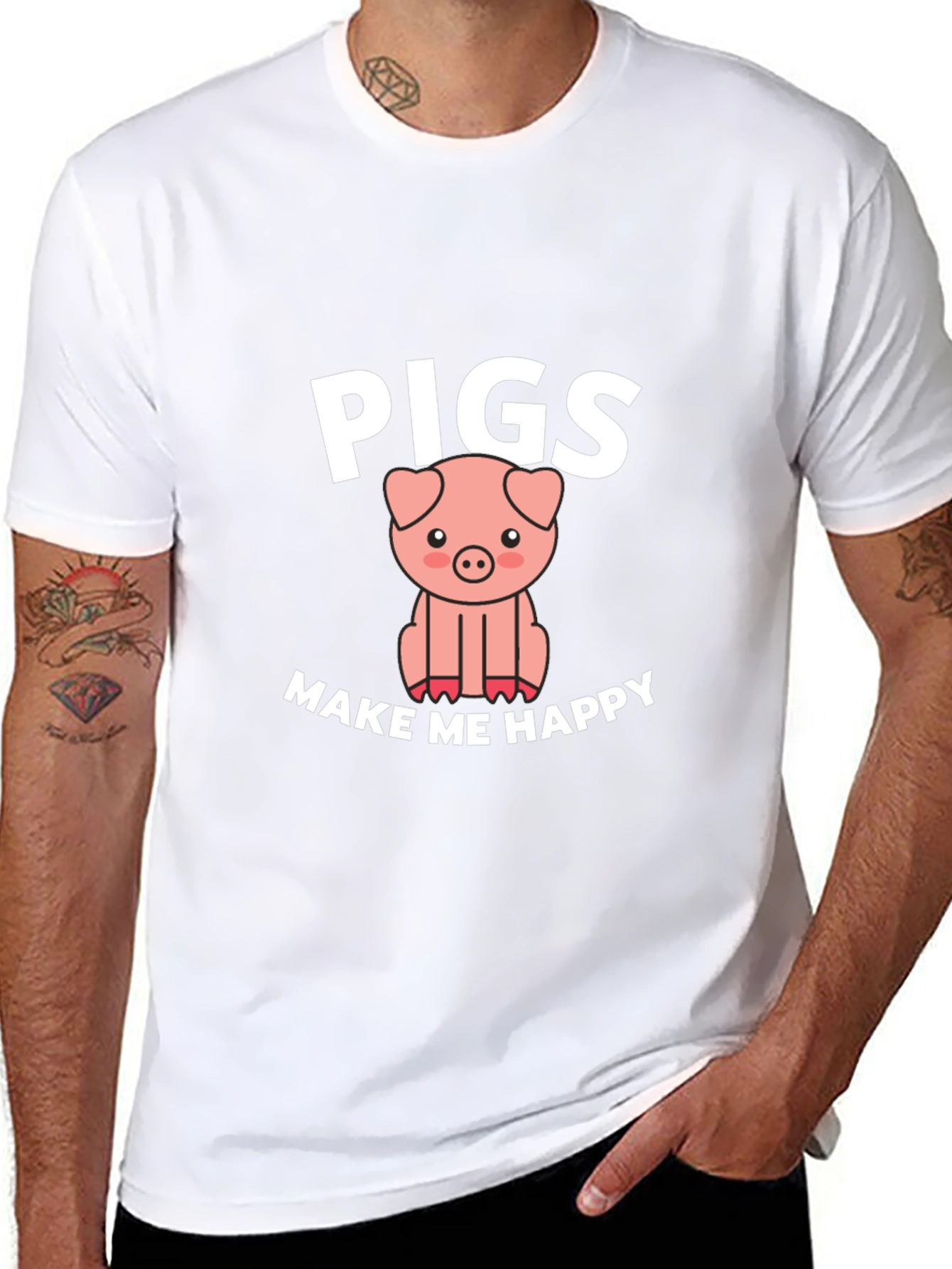 Pigs Make Me Happy Graphic T-Shirt