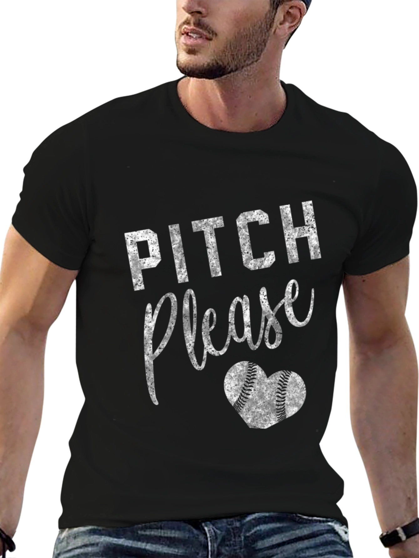 Pitch Please Baseball Heart T-Shirt
