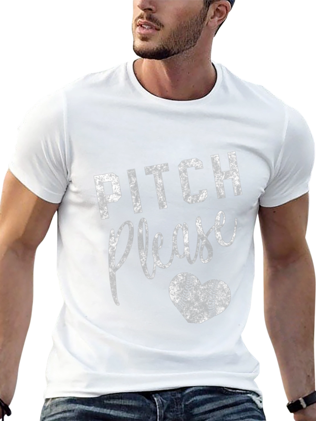 Pitch Please Baseball Heart T-Shirt