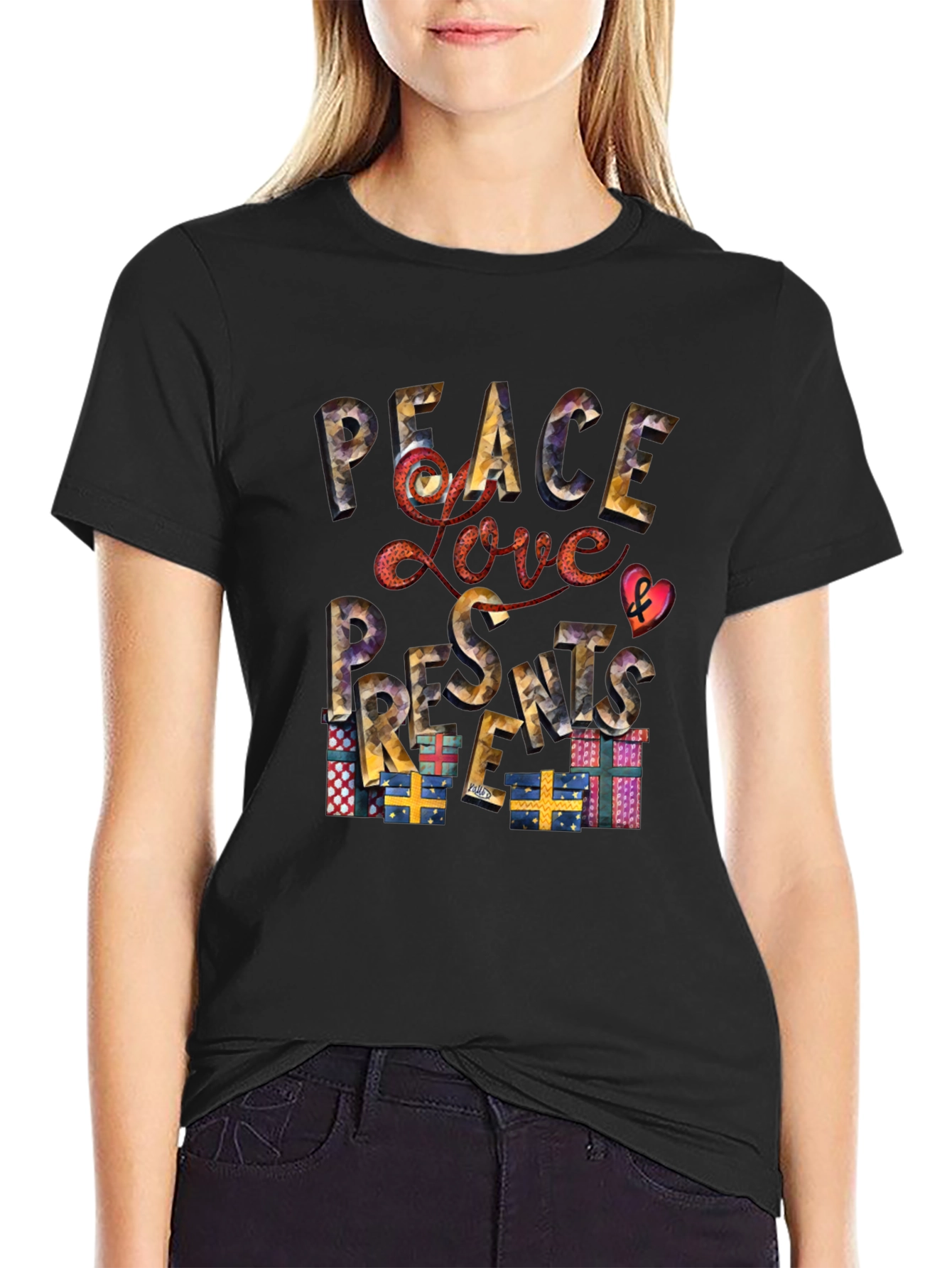 Peace Love Presents Christmas T-Shirt