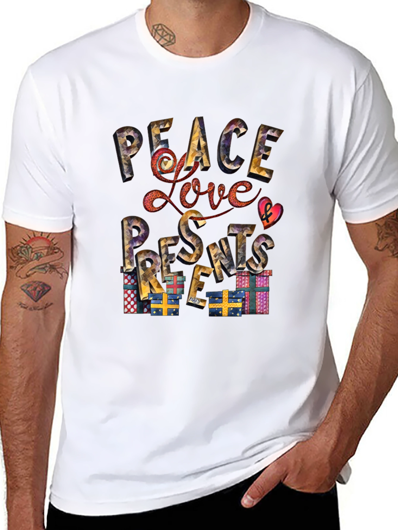Peace Love Presents Christmas T-Shirt