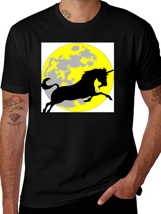 Unicorn Moon Graphic Tee - Mens Black T-Shirt