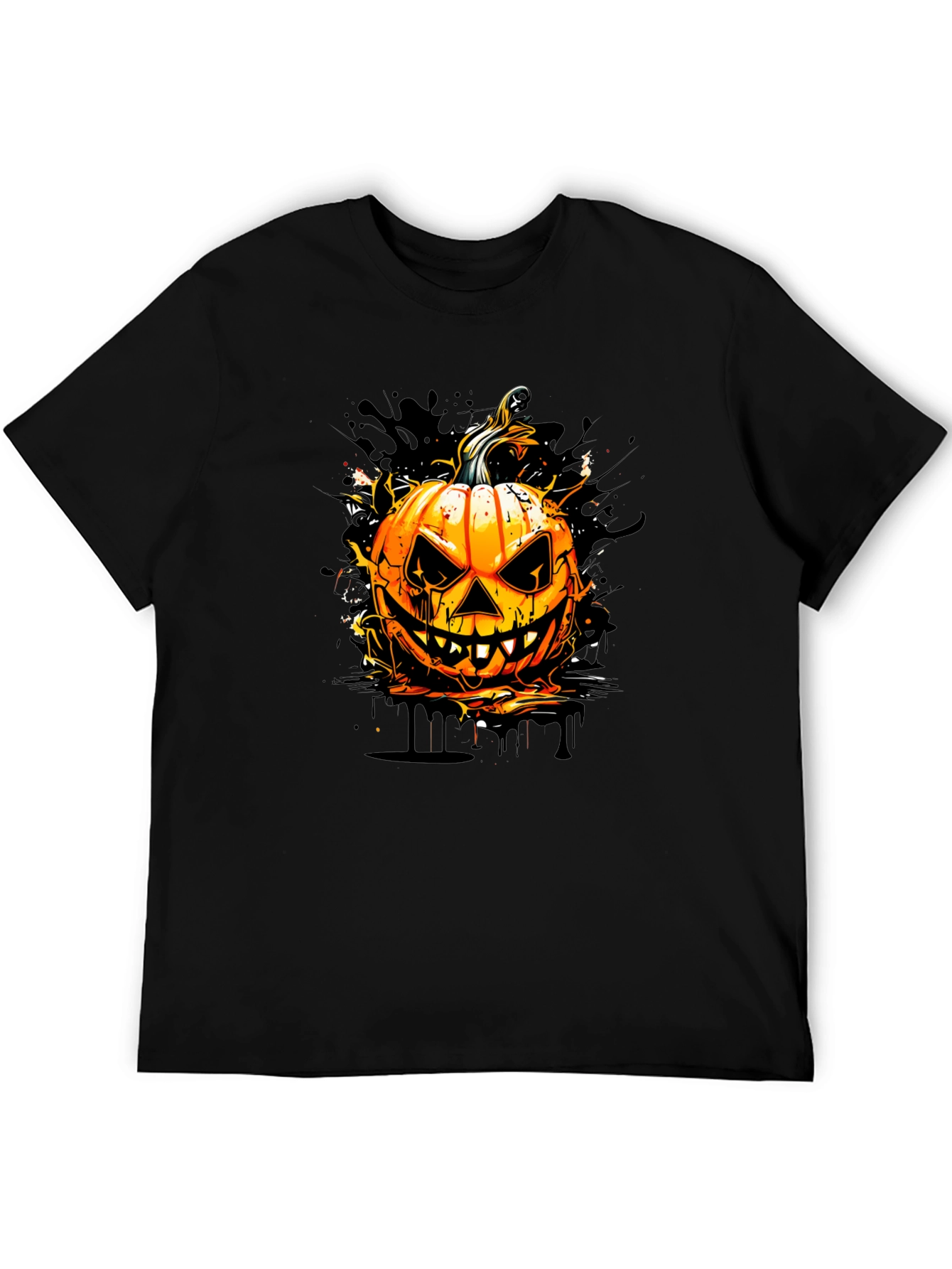 Halloween Pumpkin Graphic Tee - Spooky Season Style