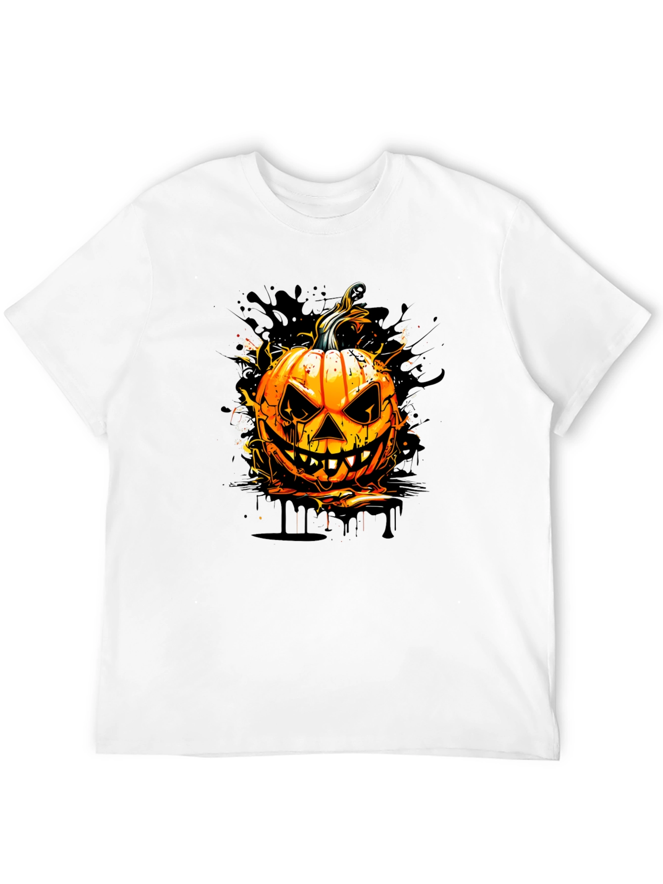 Halloween Pumpkin Graphic Tee - Spooky Season Style