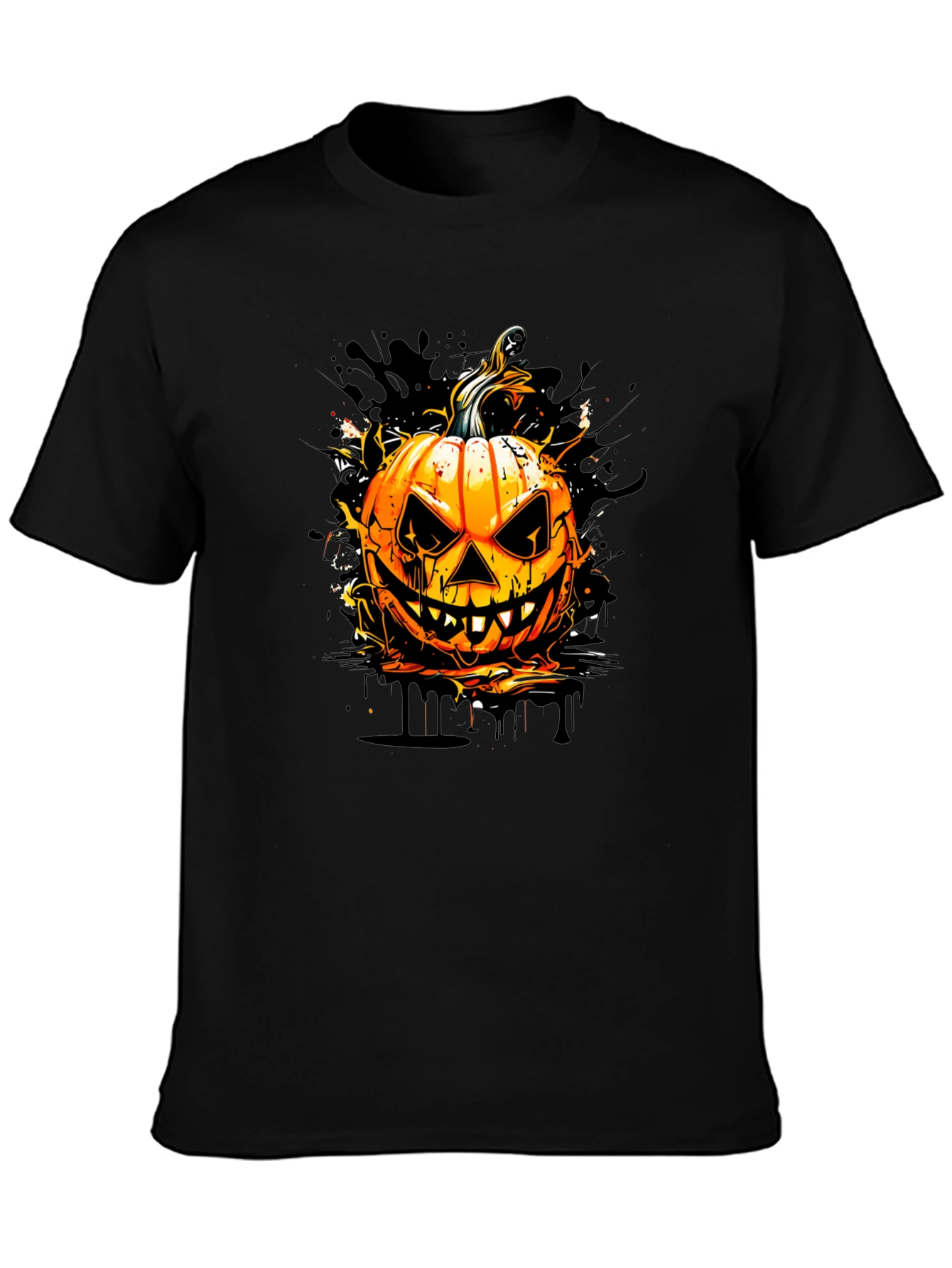 Halloween Pumpkin Graphic Tee - Spooky Season Style