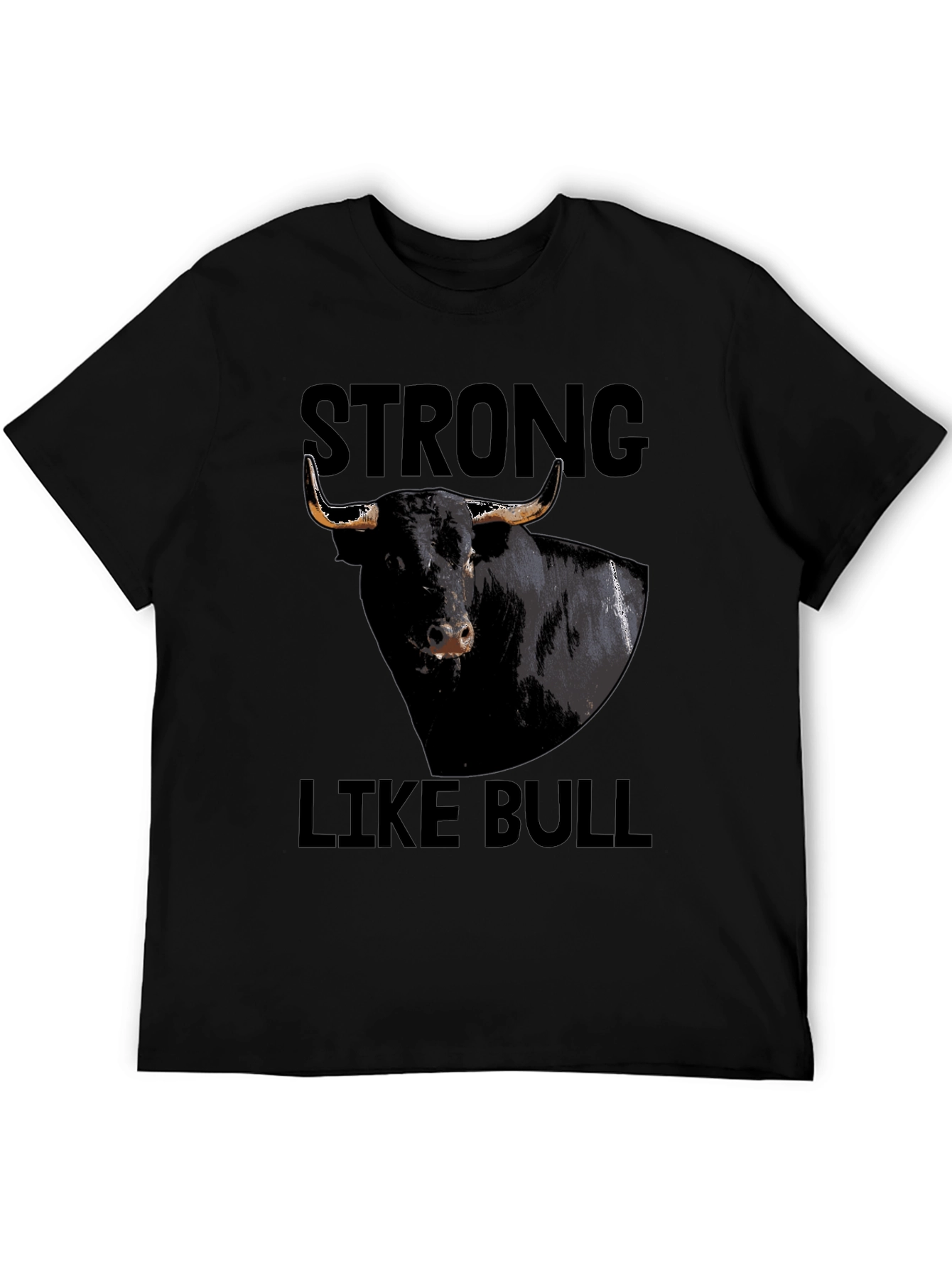 Strong Like Bull Graphic Tee - Black