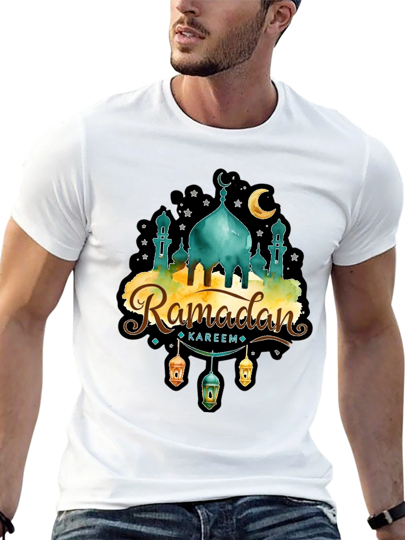 Ramadan Kareem T-Shirt - Mosque & Moon Design