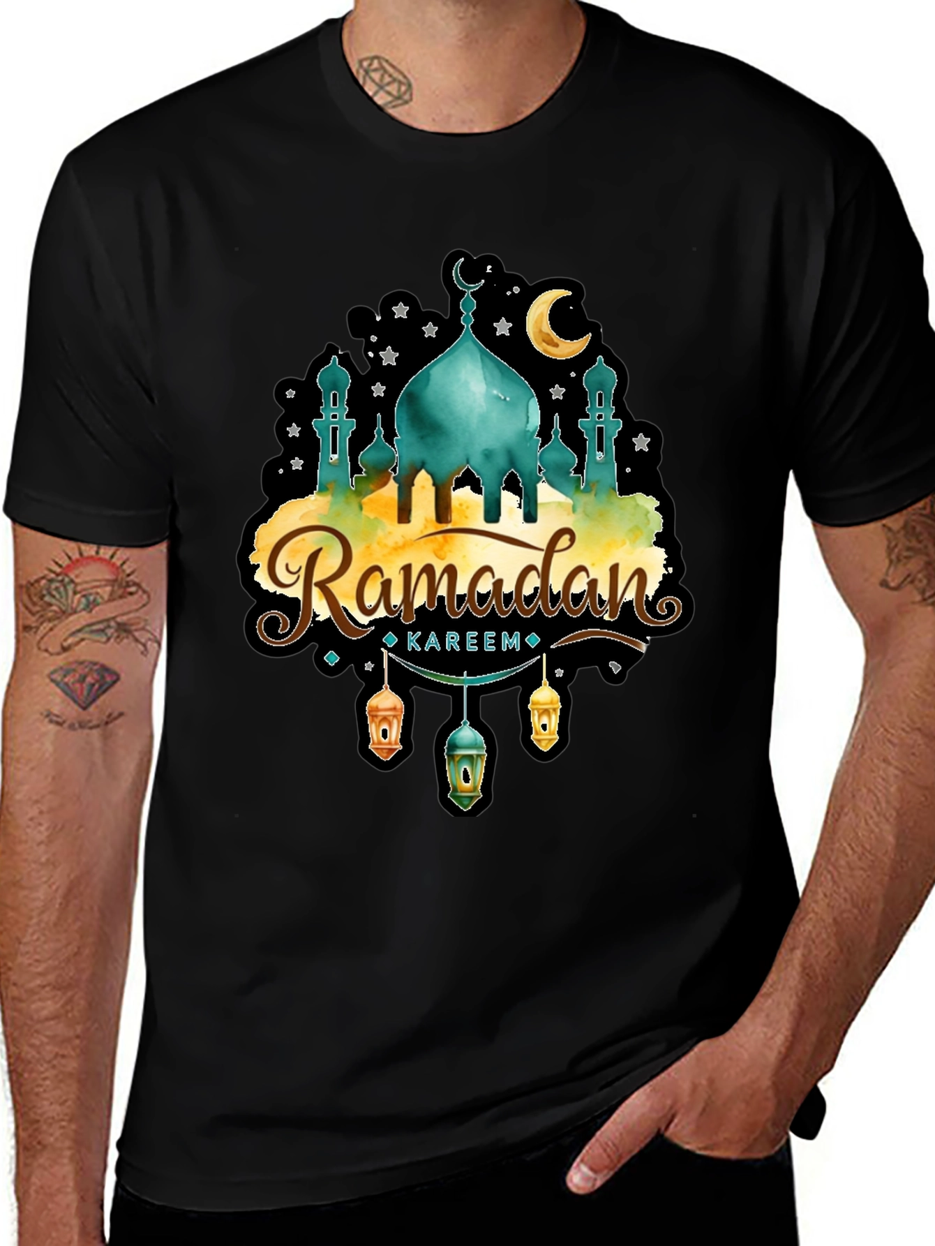 Ramadan Kareem T-Shirt - Mosque & Moon Design