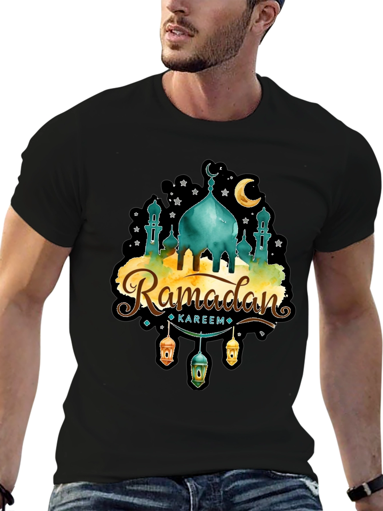 Ramadan Kareem T-Shirt - Mosque & Moon Design