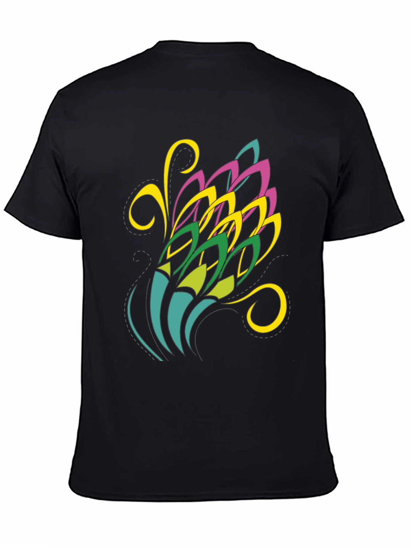 Abstract Floral Graphic Black Tee
