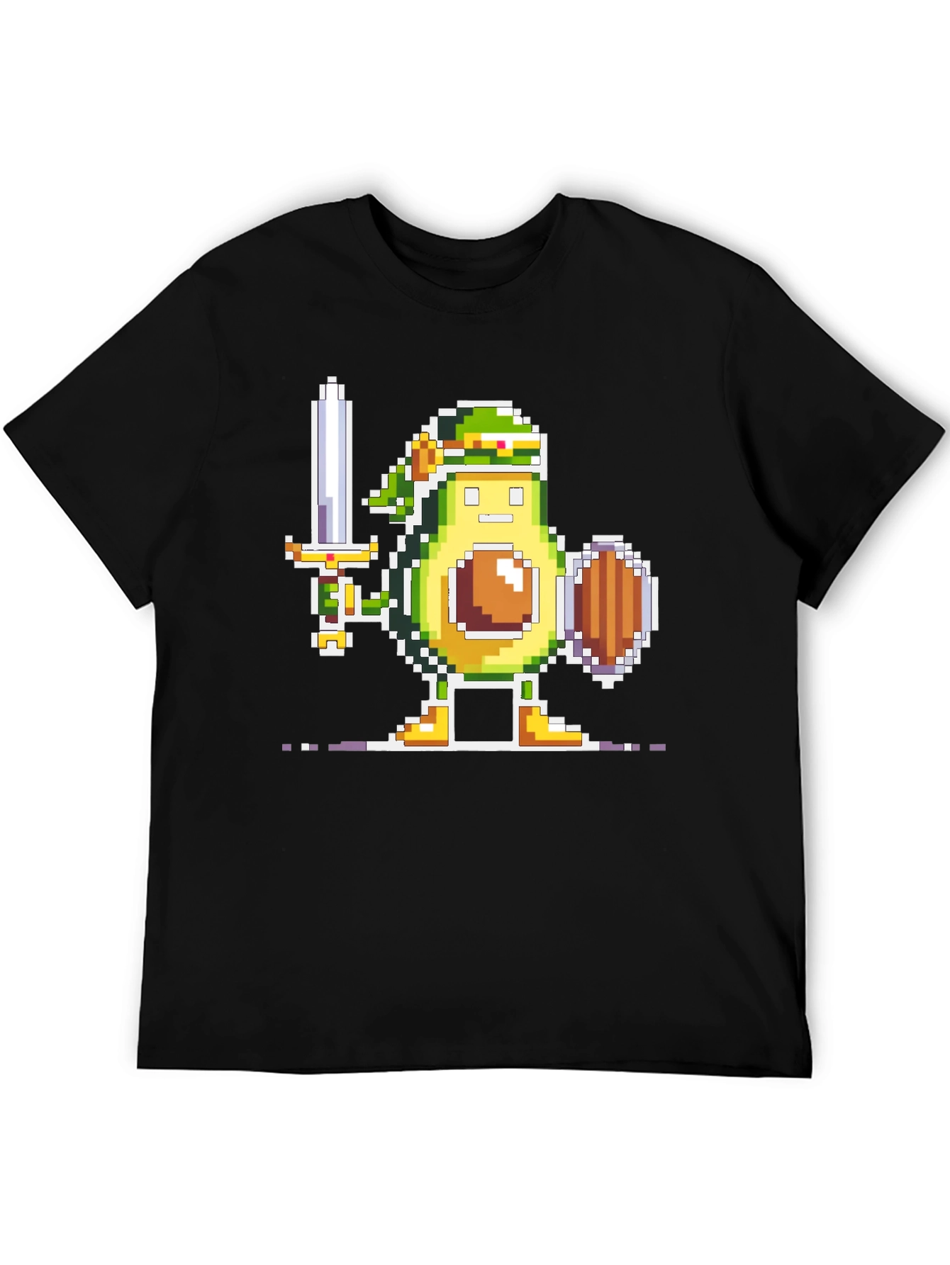 Avocado Warrior T-Shirt - Pixel Art Gamer Tee