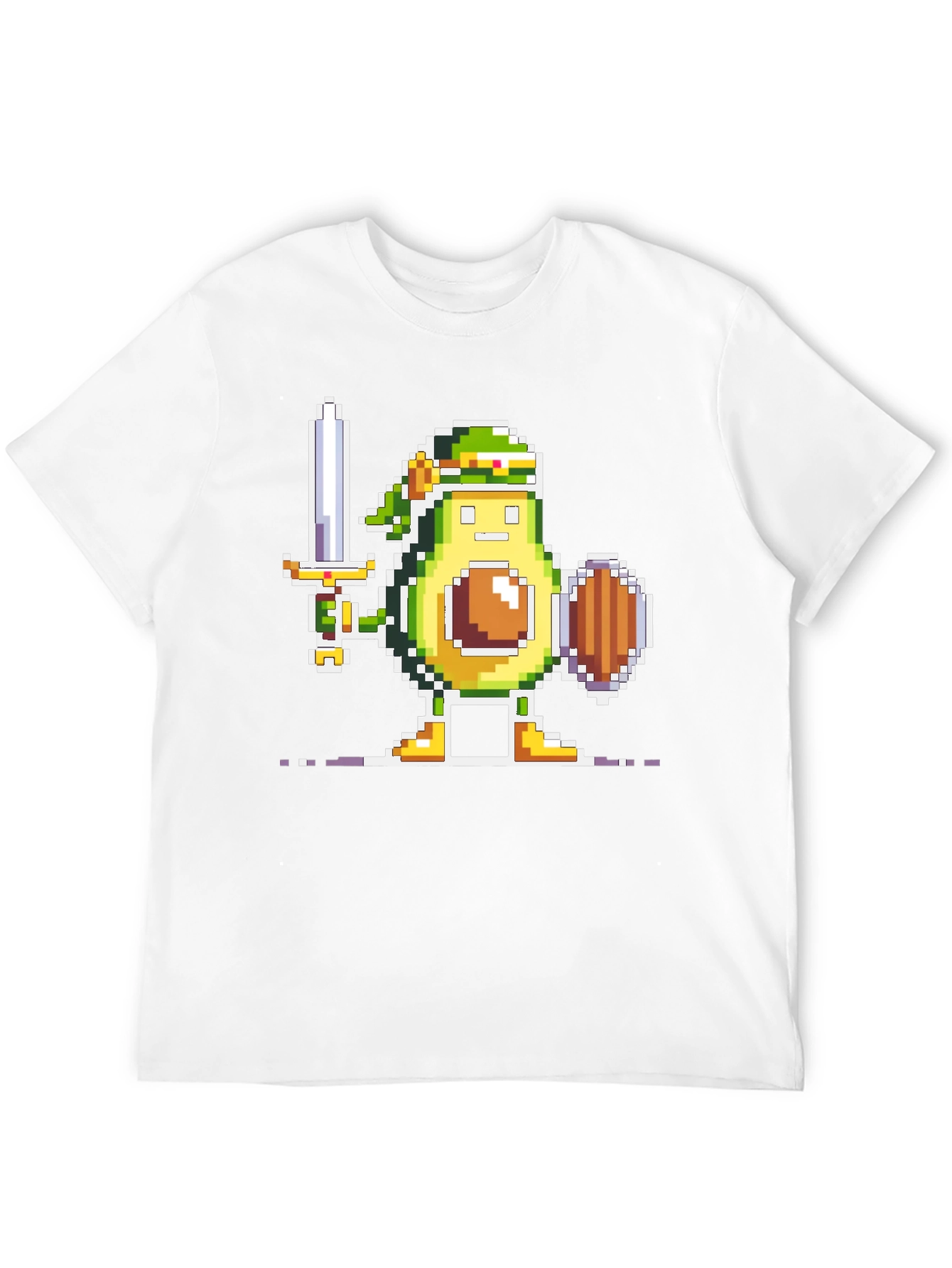 Avocado Warrior T-Shirt - Pixel Art Gamer Tee