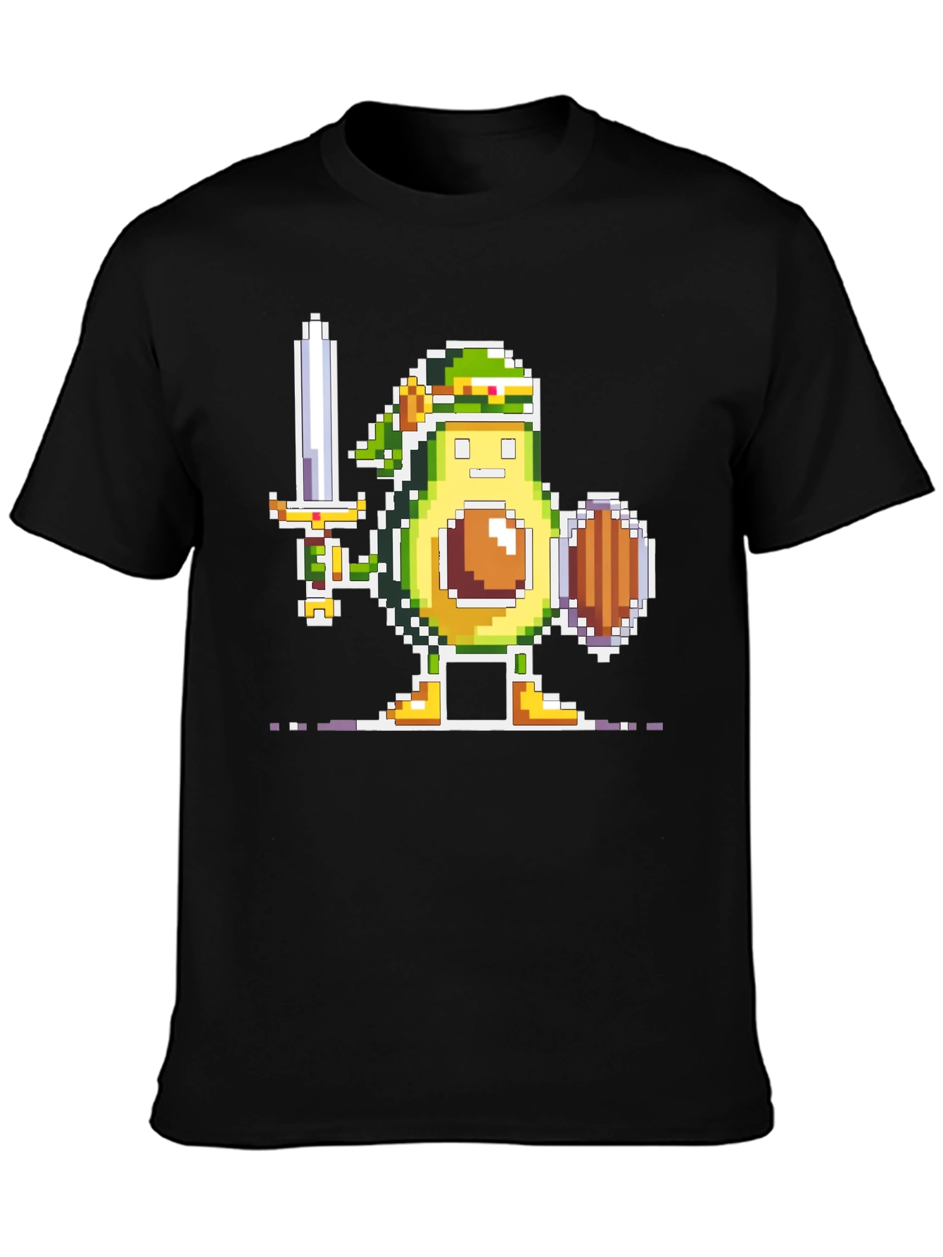 Avocado Warrior T-Shirt - Pixel Art Gamer Tee