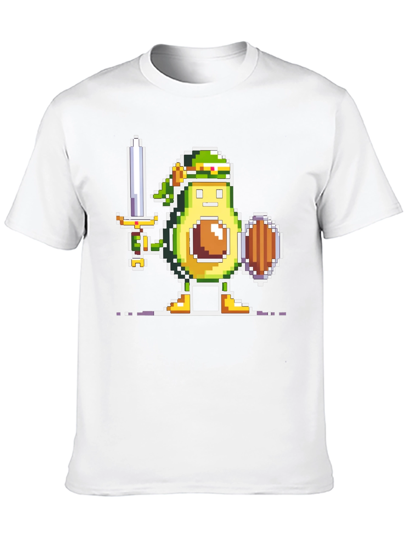 Avocado Warrior T-Shirt - Pixel Art Gamer Tee