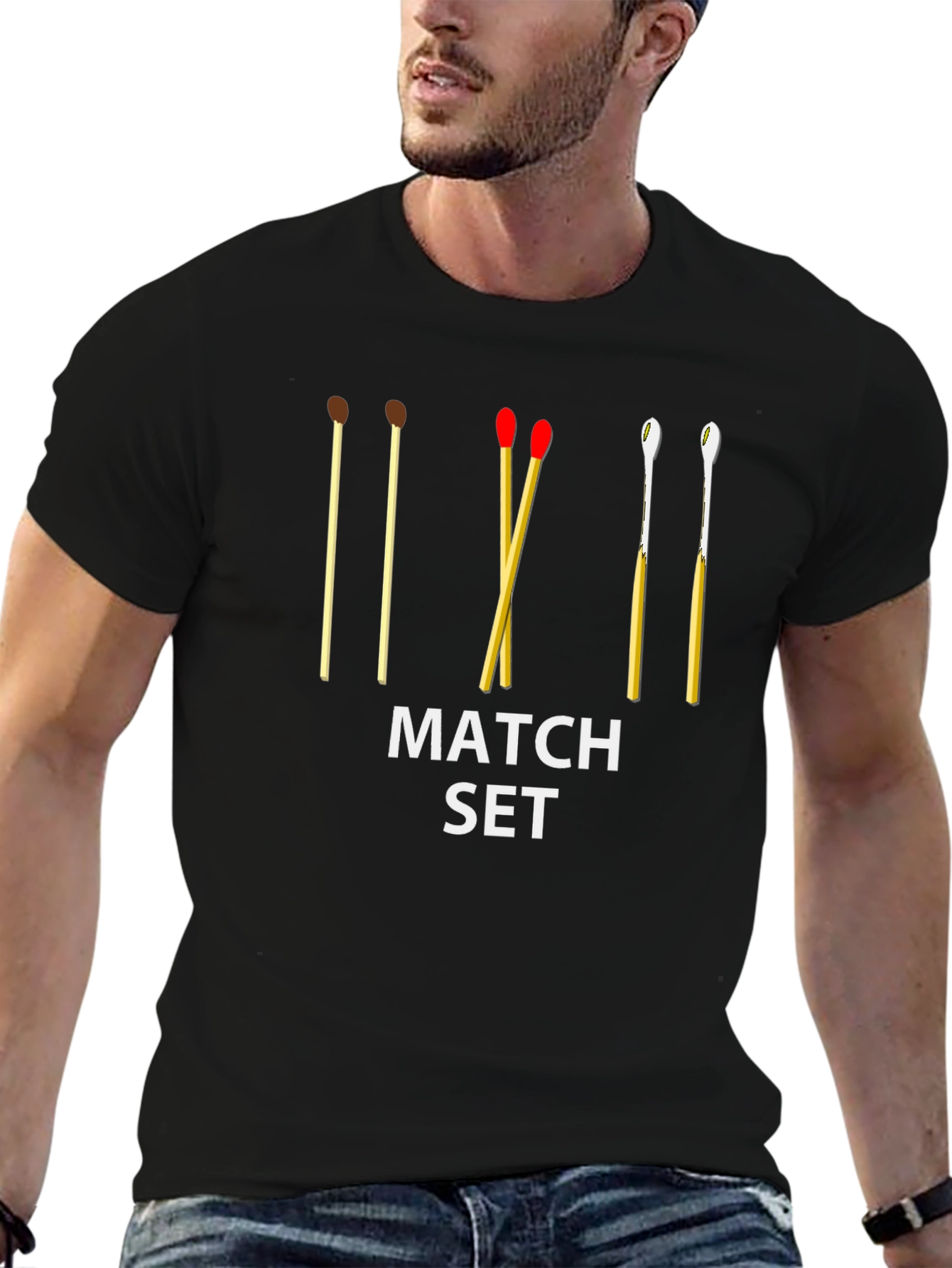 Match Set Graphic Tee - Casual Unisex T-Shirt