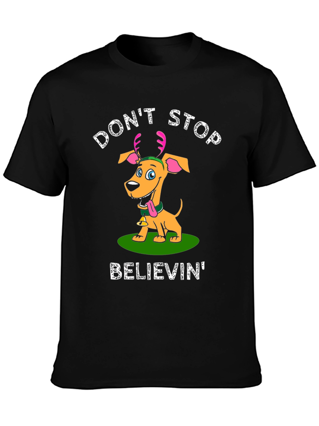 Dont Stop Believin Dog Christmas T-Shirt