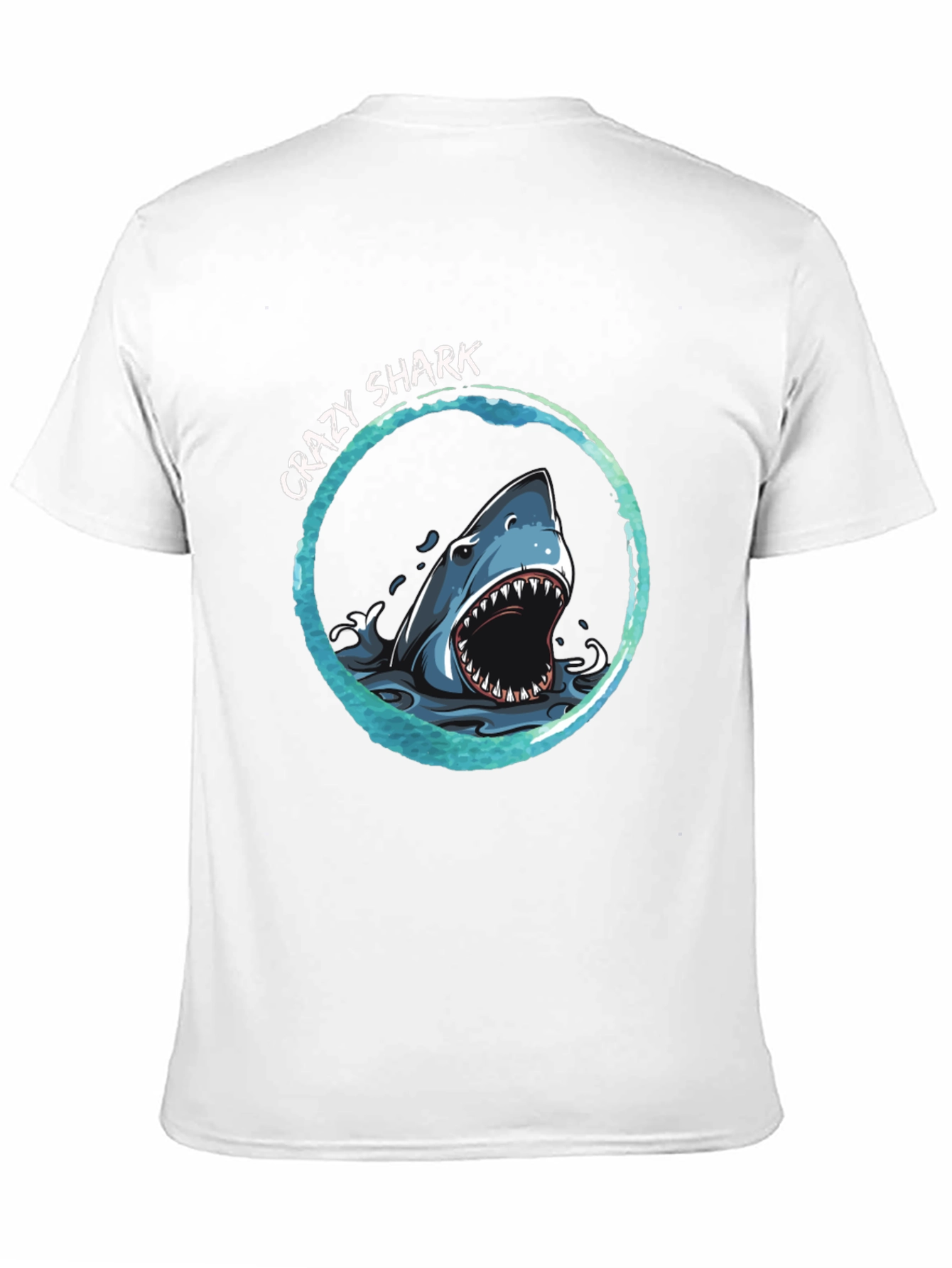 Crazy Shark Graphic Print T-Shirt