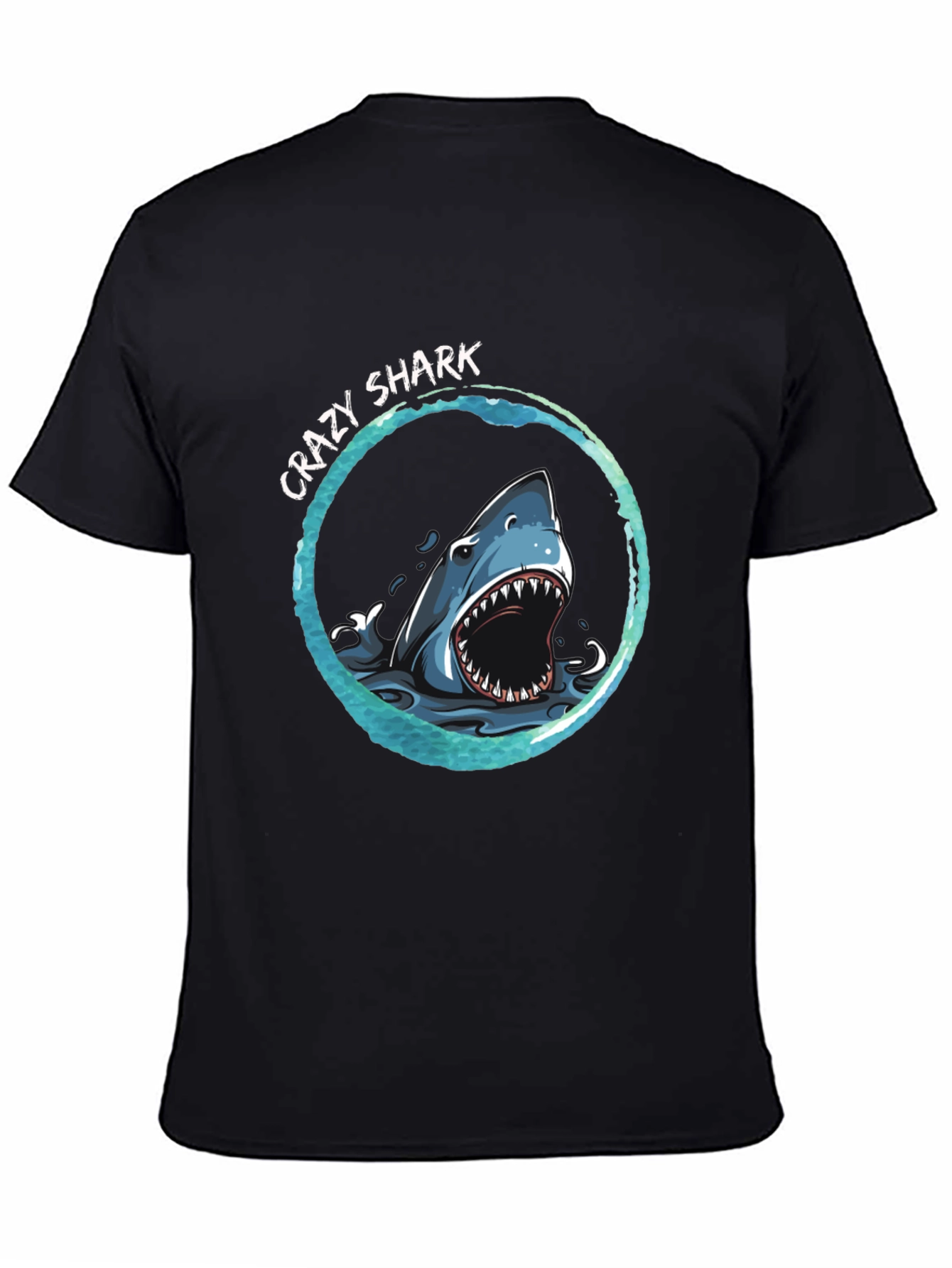 Crazy Shark Graphic Print T-Shirt