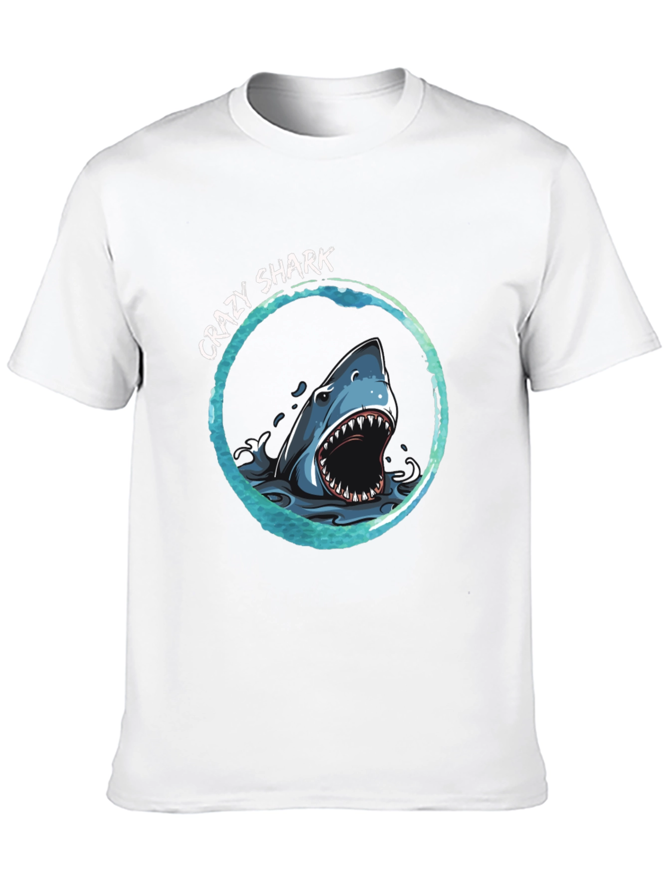 Crazy Shark Graphic Print T-Shirt