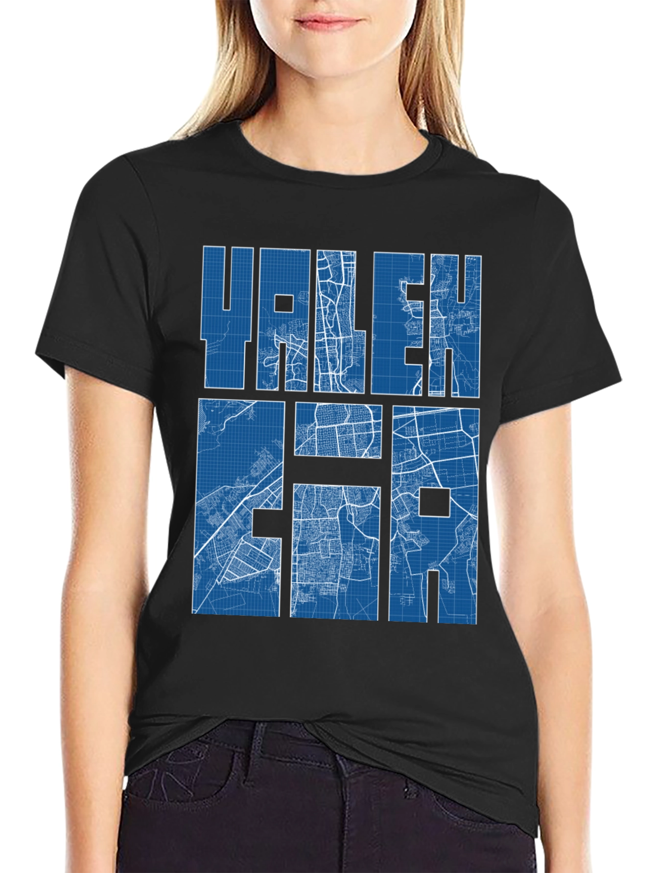 RALEIGH City Map T-Shirt - Blueprint Style
