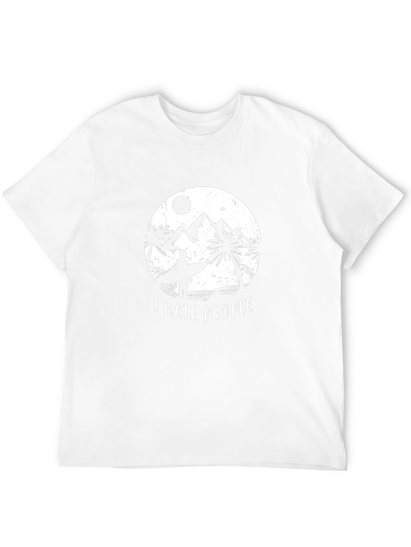 I Hate People Graphic T-Shirt - Beach Surfer Design