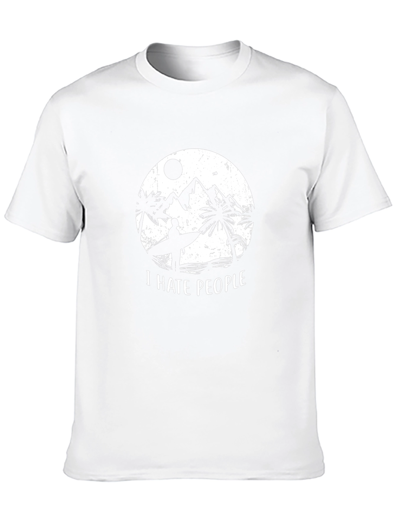 I Hate People Graphic T-Shirt - Beach Surfer Design