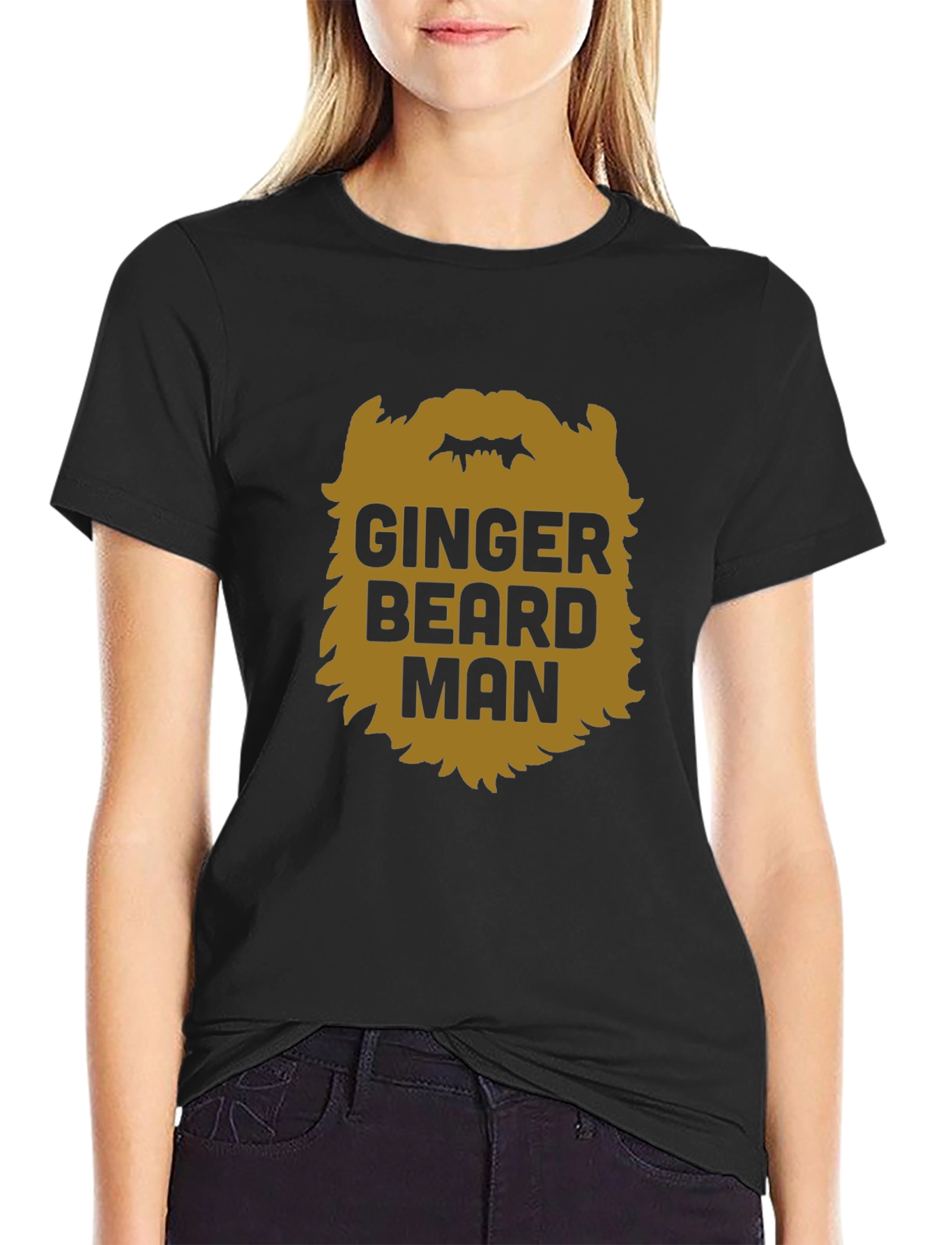 Ginger Beard Man Black T-Shirt