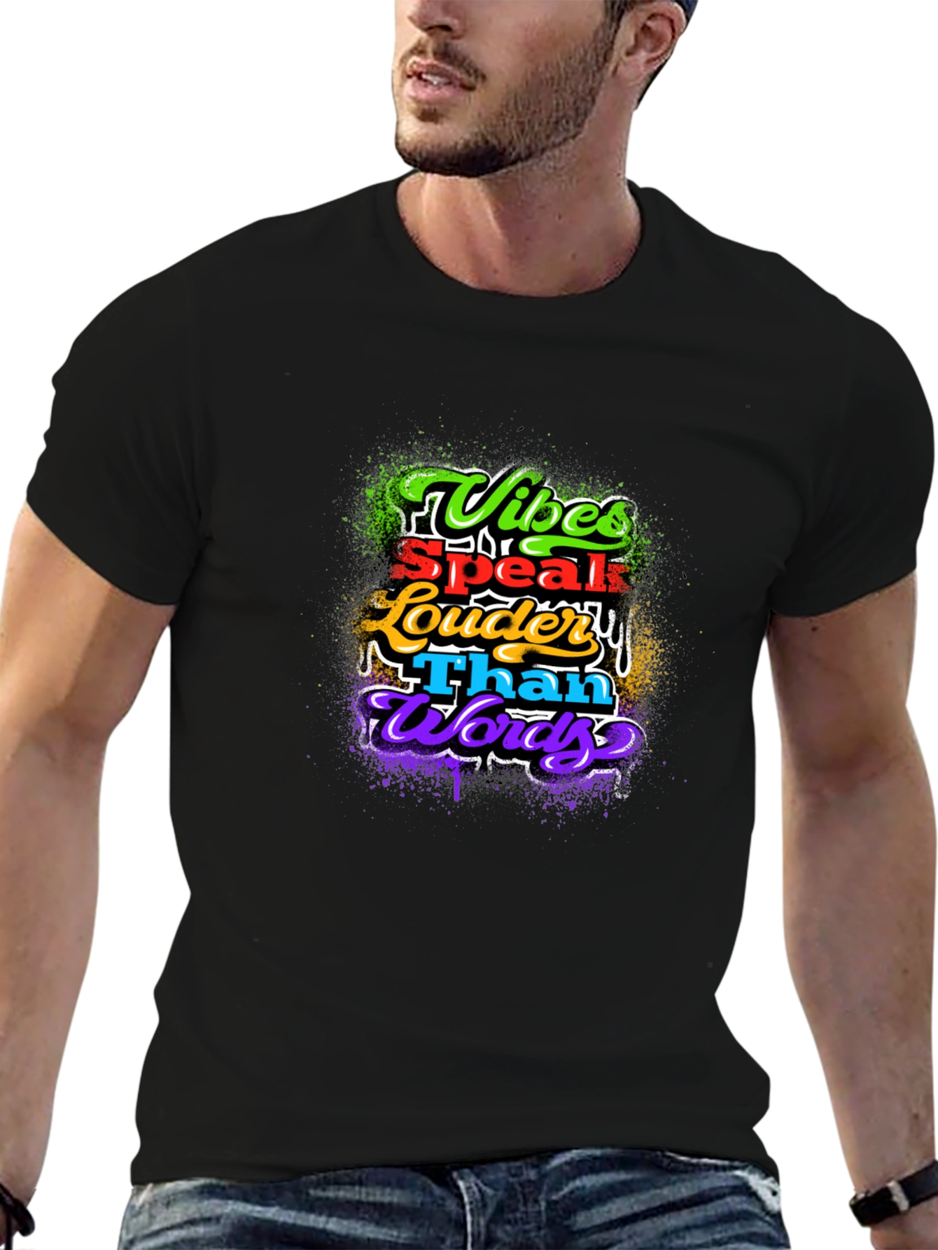 Vibes Speak Louder Than Words Graphic T-Shirt