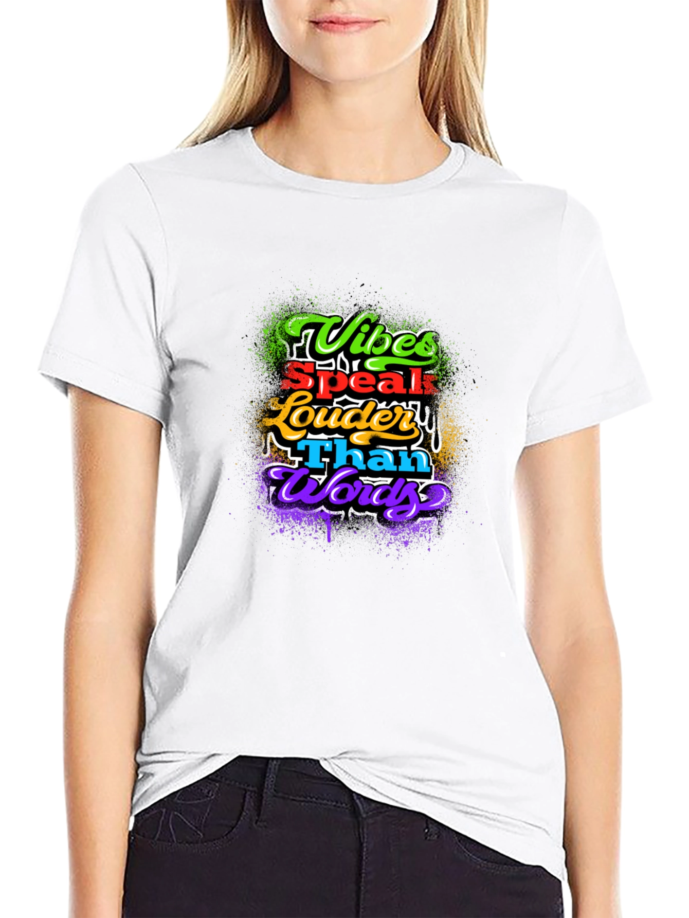 Vibes Speak Louder Than Words Graphic T-Shirt