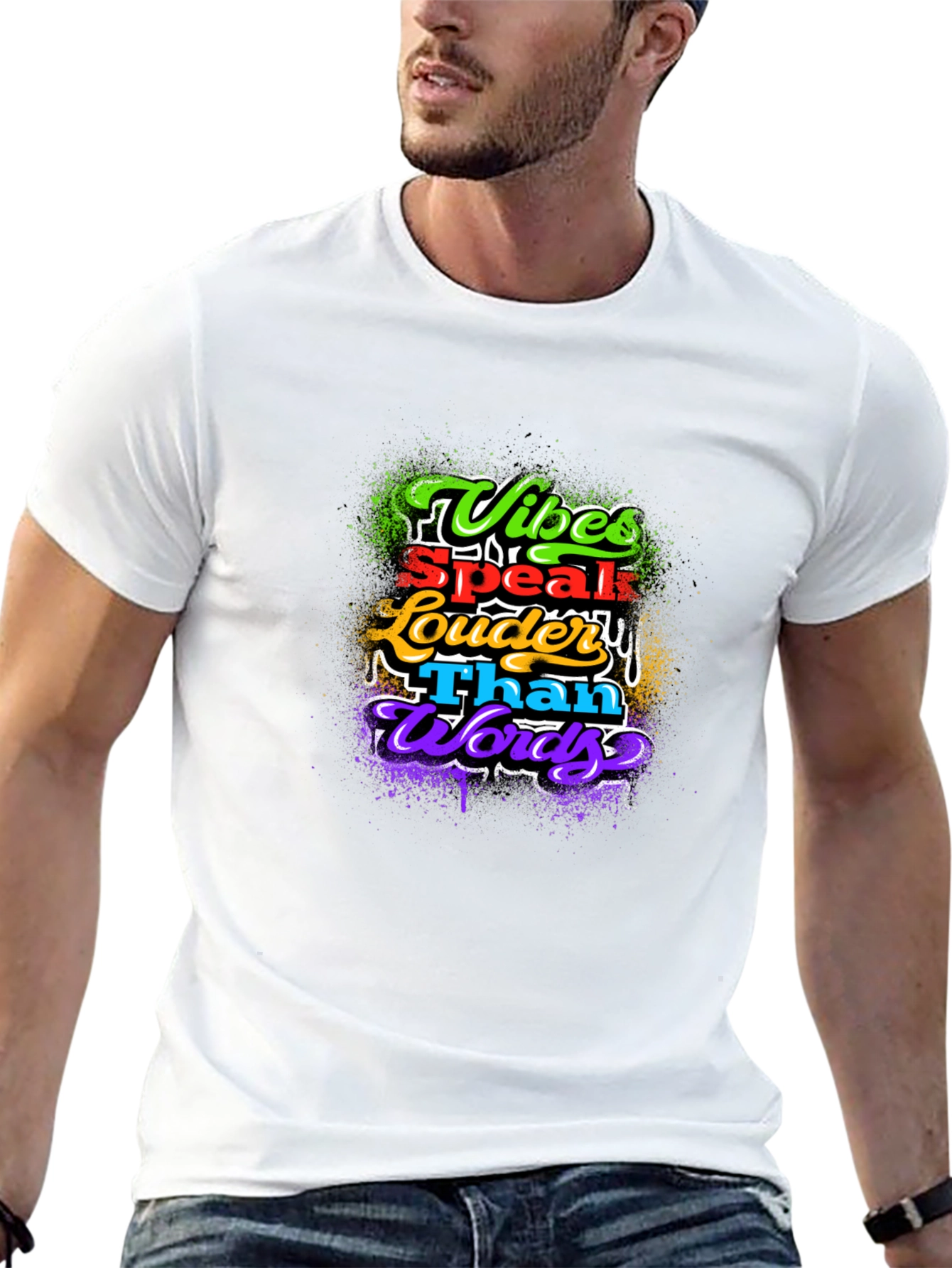 Vibes Speak Louder Than Words Graphic T-Shirt
