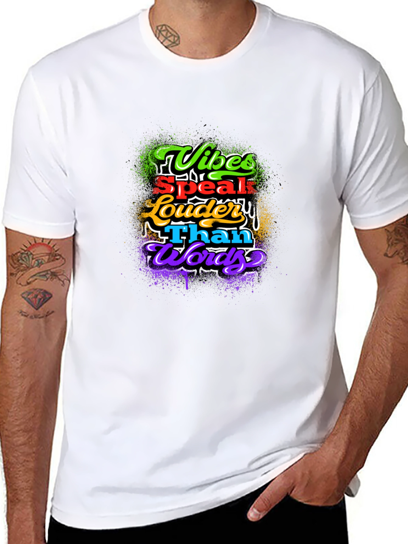 Vibes Speak Louder Than Words Graphic T-Shirt
