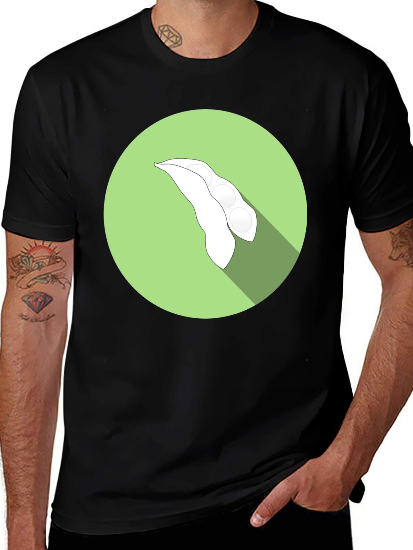 Soy Bean Graphic Tee - Black Cotton T-Shirt