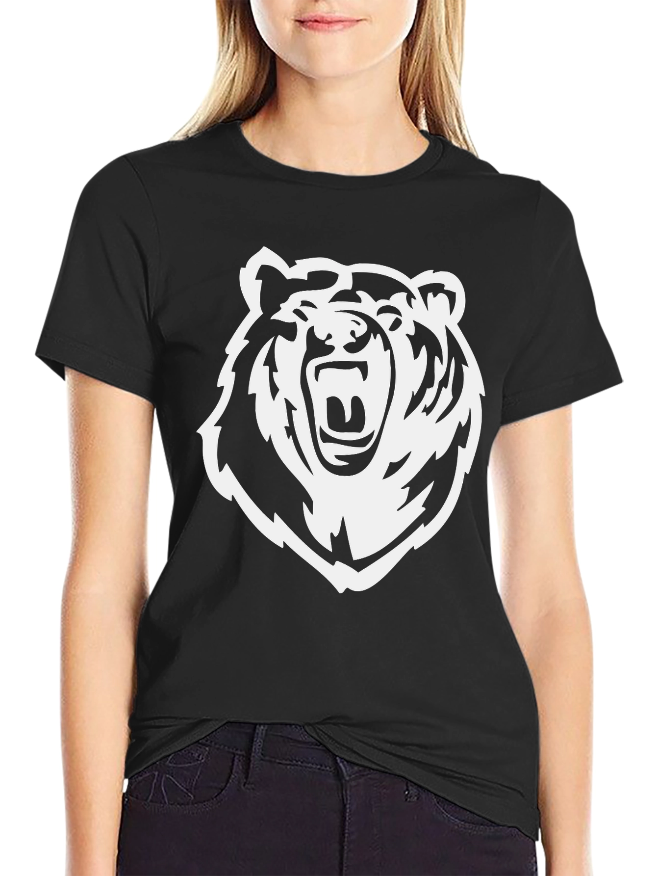 Roaring Bear Graphic Tee - Bold Black T-Shirt
