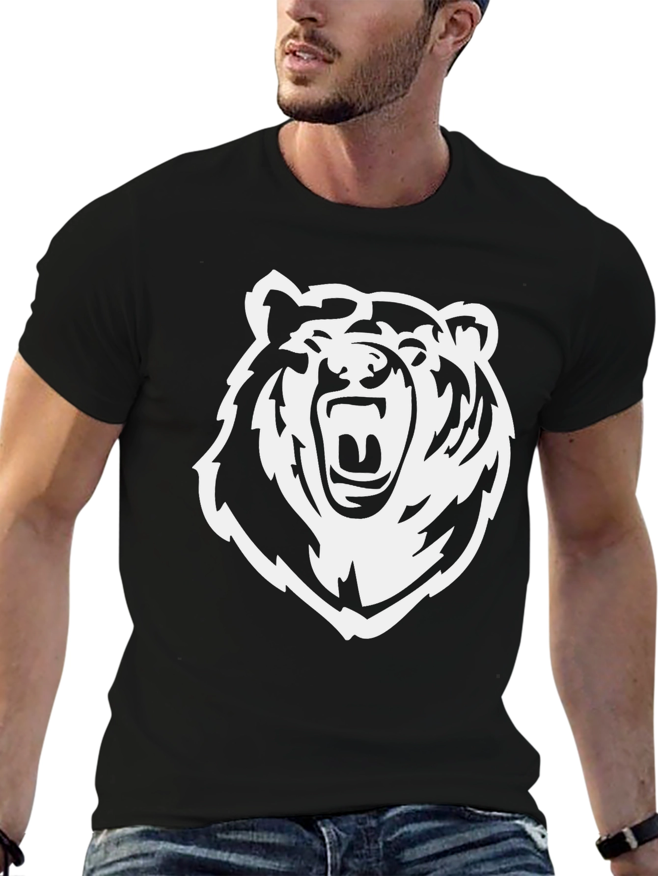 Roaring Bear Graphic Tee - Bold Black T-Shirt