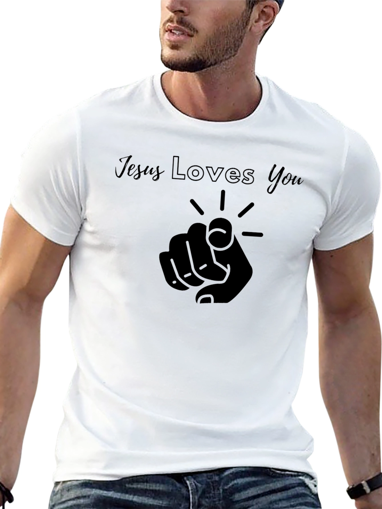 Jesus Loves You Black T-Shirt