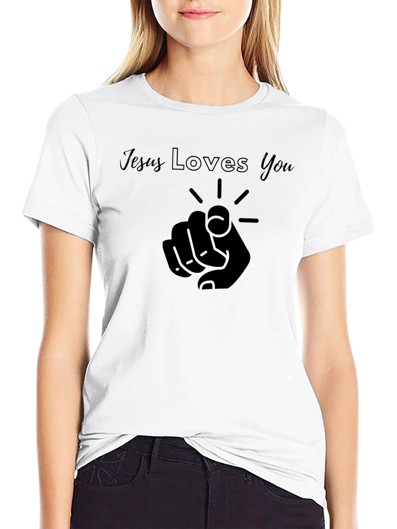 Jesus Loves You Black T-Shirt