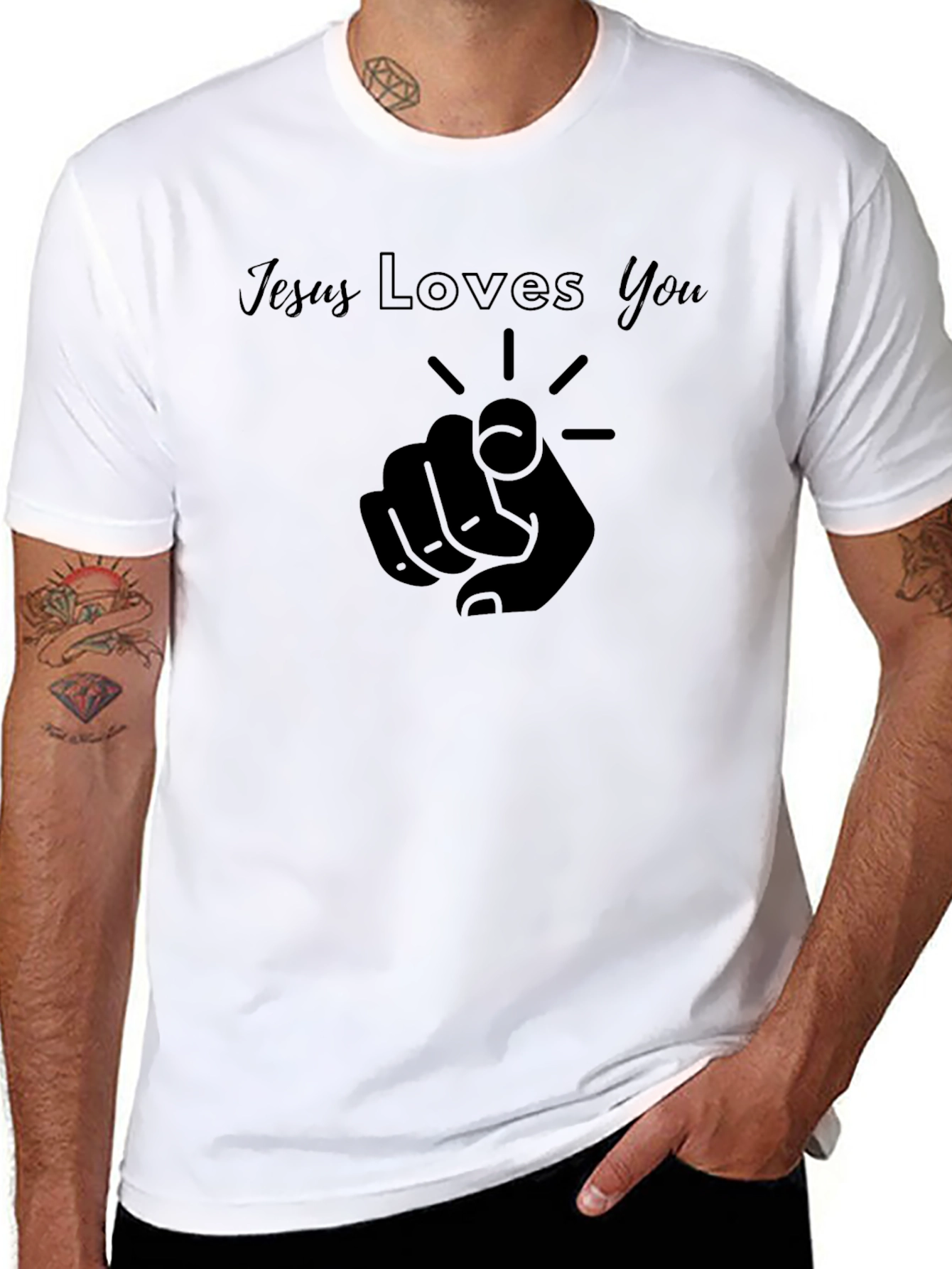 Jesus Loves You Black T-Shirt