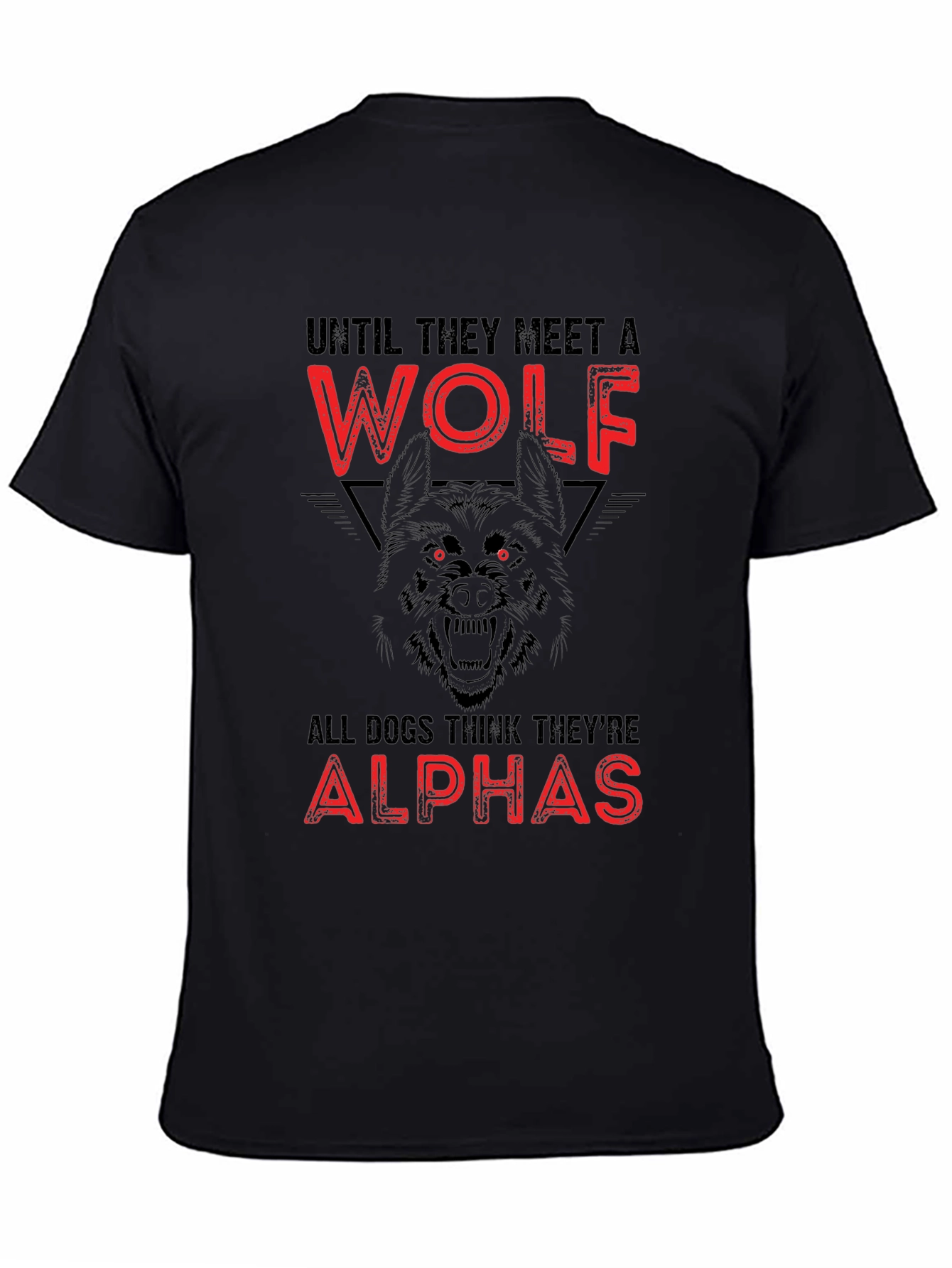 Wolf Graphic Print Crew Neck T-Shirt
