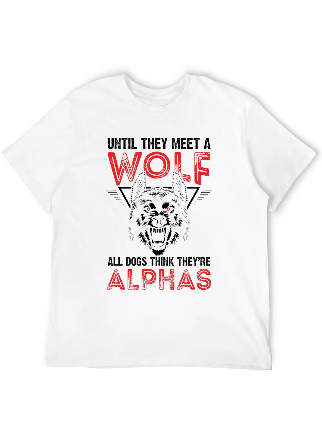 Wolf Graphic Print Crew Neck T-Shirt