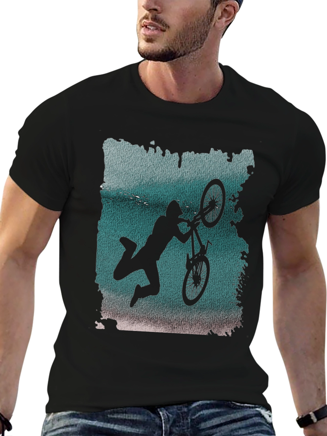 BMX Silhouette Graphic Tee - Black Cotton Blend