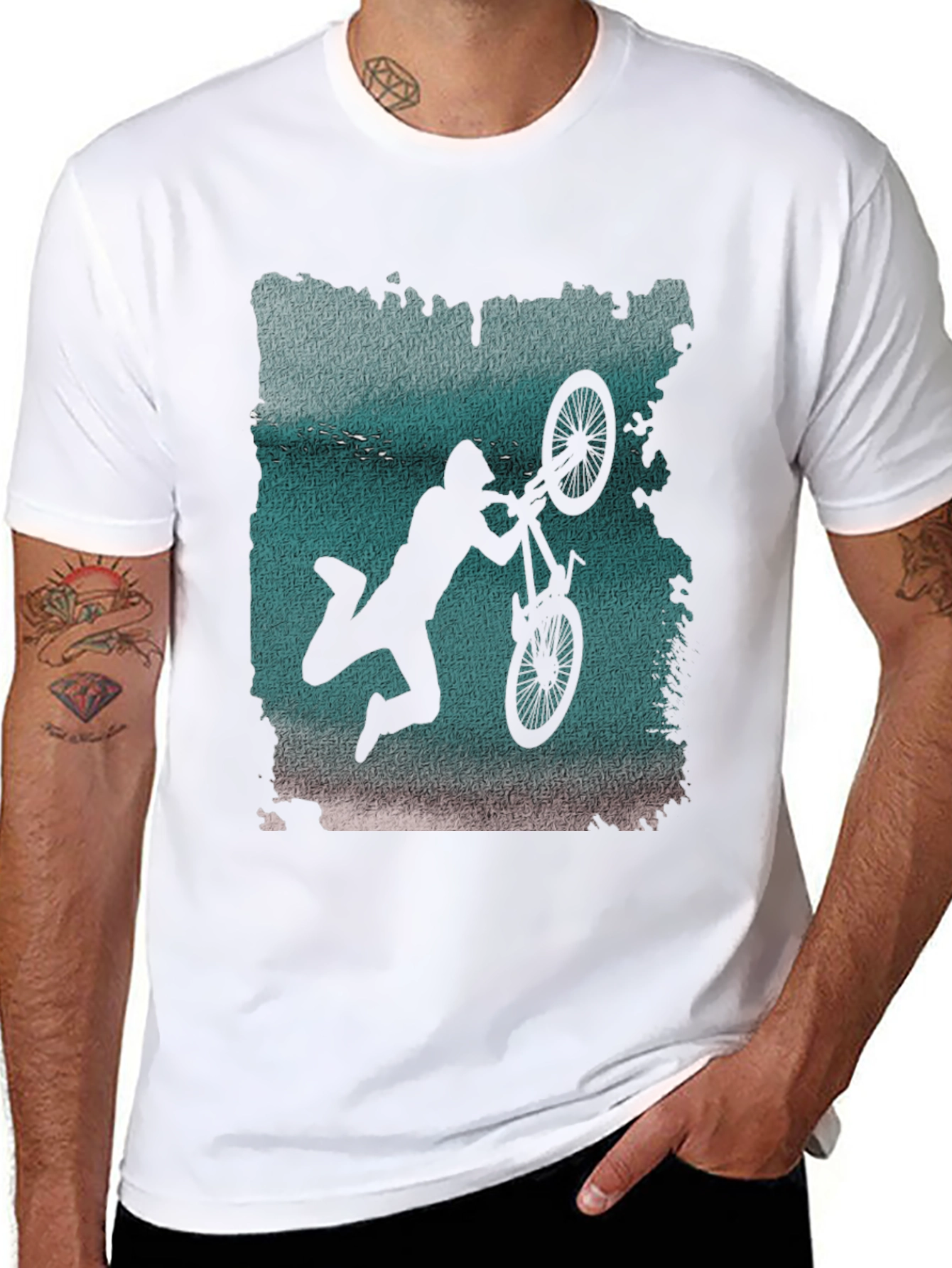 BMX Silhouette Graphic Tee - Black Cotton Blend