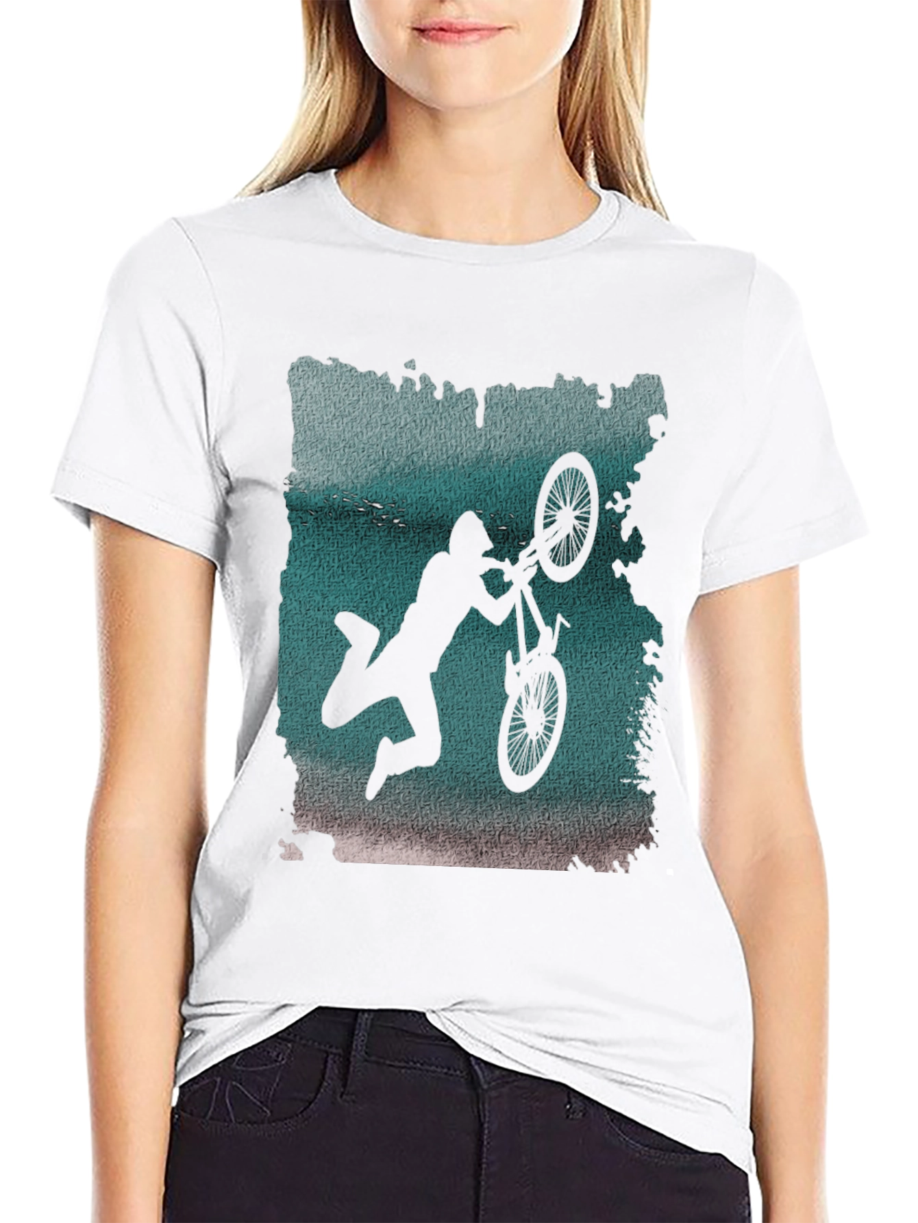 BMX Silhouette Graphic Tee - Black Cotton Blend