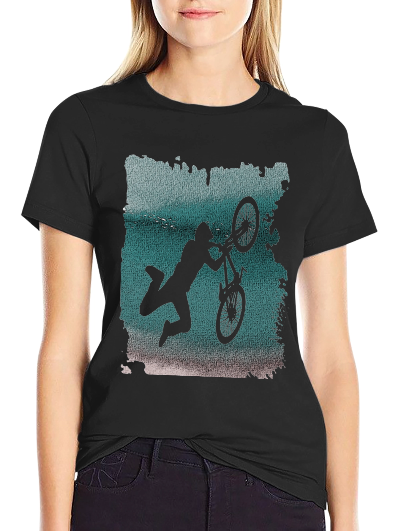 BMX Silhouette Graphic Tee - Black Cotton Blend