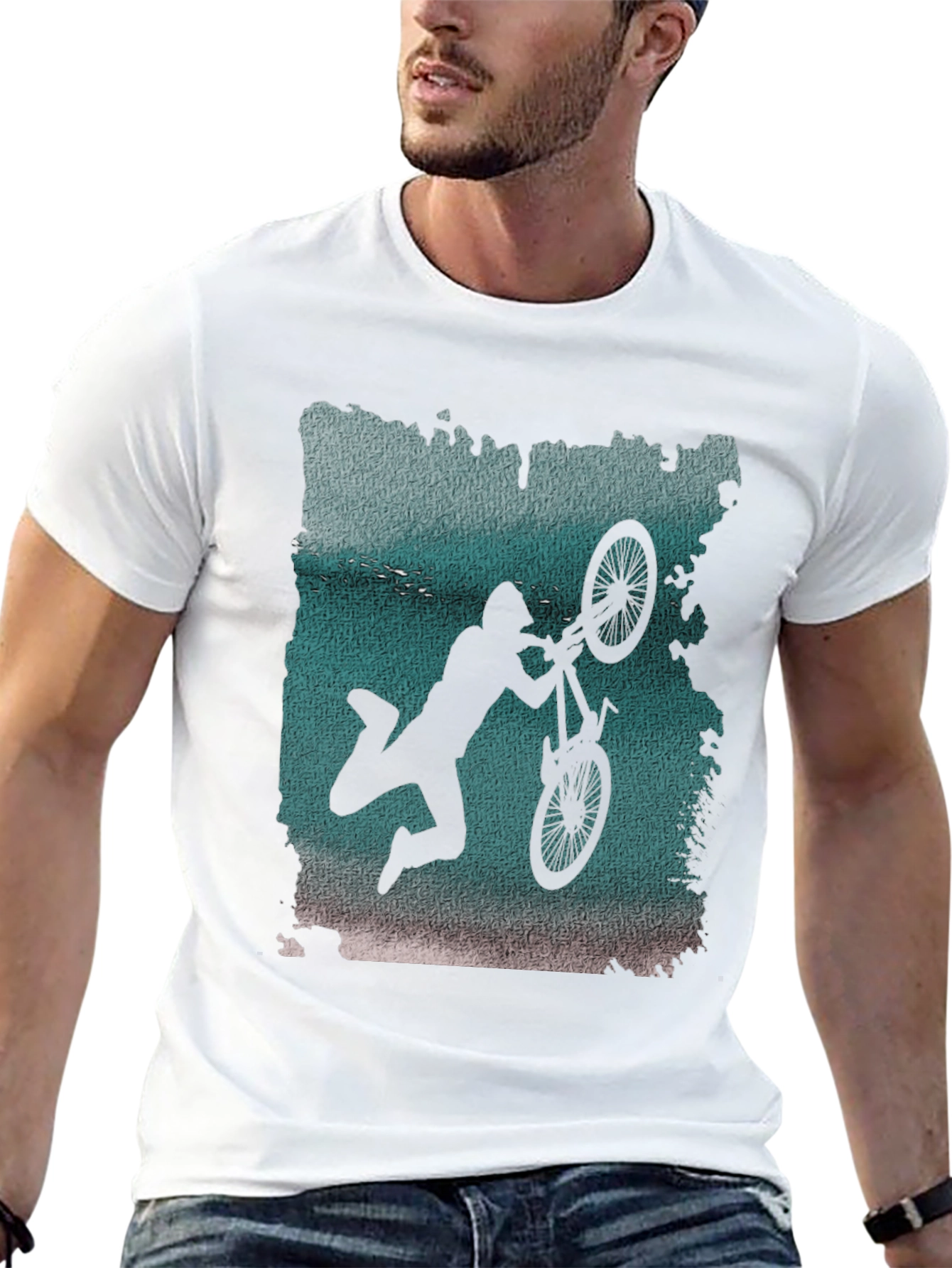 BMX Silhouette Graphic Tee - Black Cotton Blend