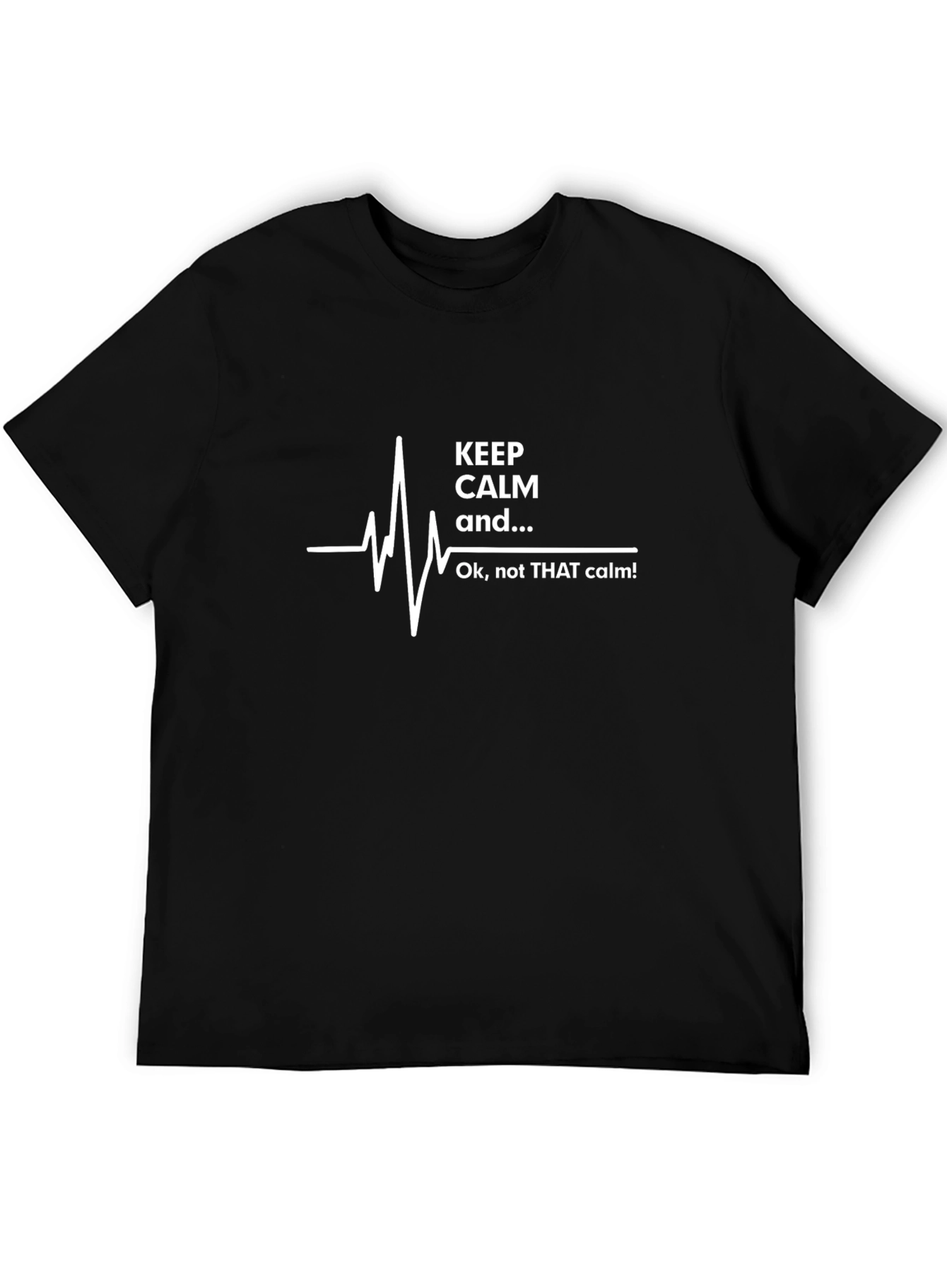 Keep Calm T-Shirt - Funny ECG Heartbeat Design