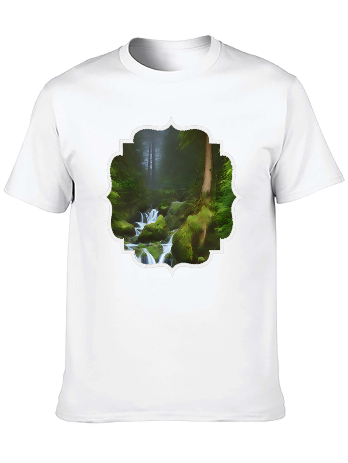 Nature Stream Graphic Tee - Black Cotton Blend