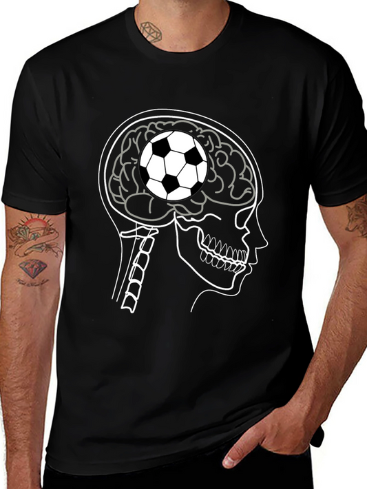 Soccer Brain T-Shirt - Black Cotton Tee